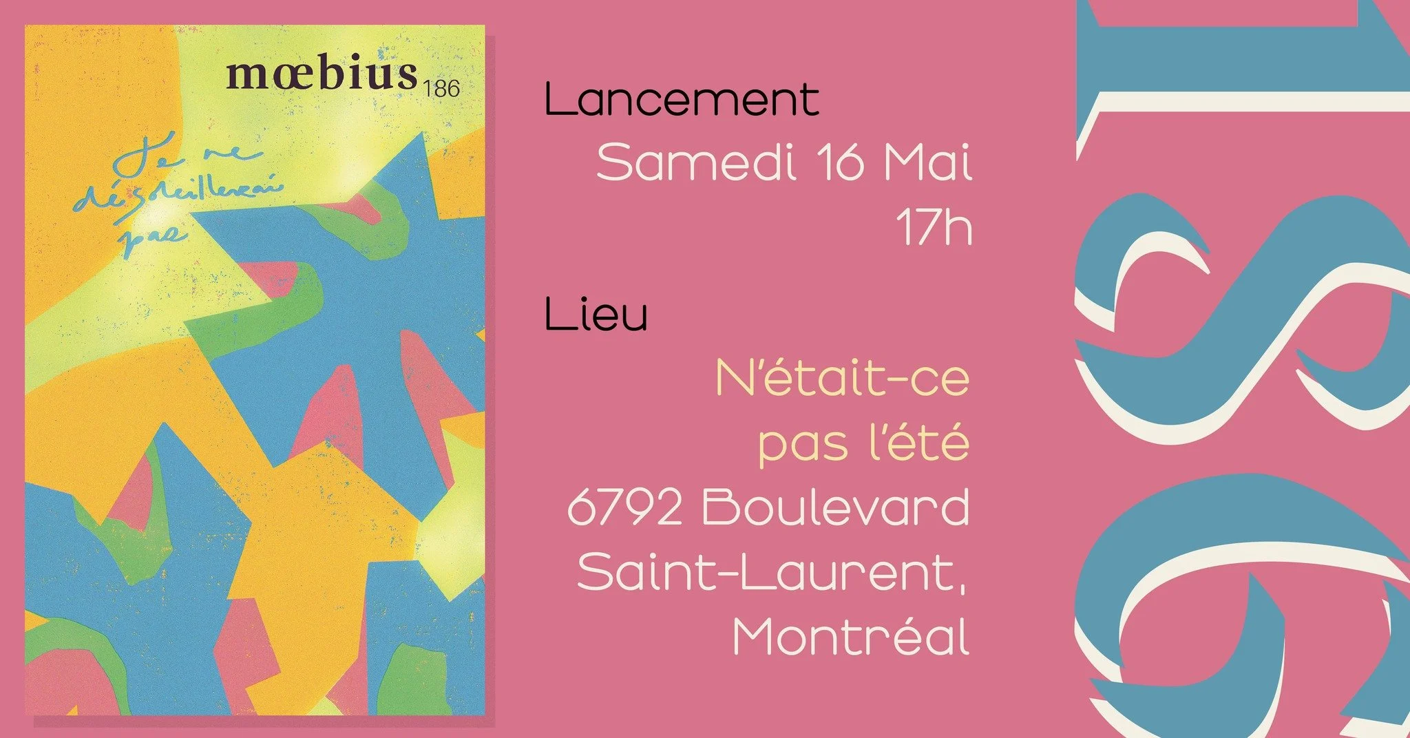 LANCEMENT // no186 de Moebius: je ne désoleillerai pas