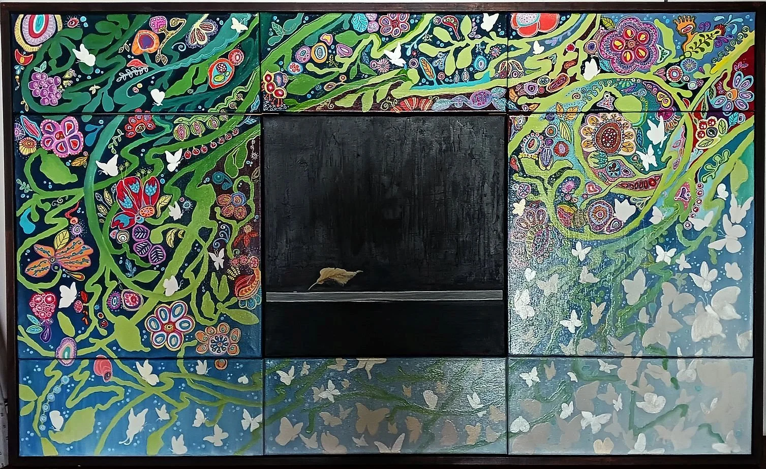 The Falling 3' by 5' acrylic faramed.jpg