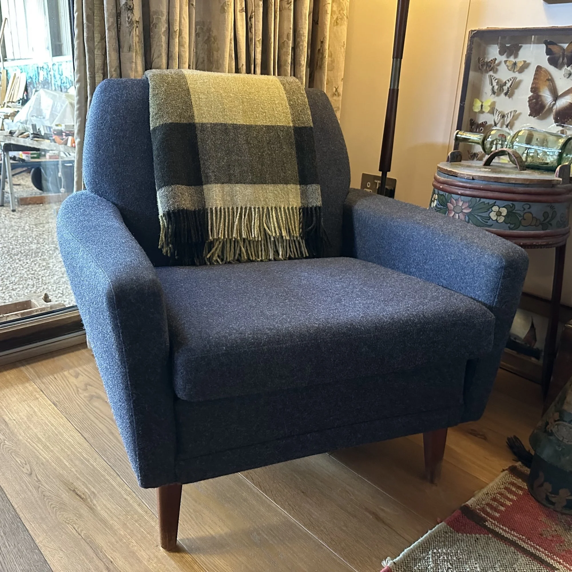 1960's Swedish Dux Armchair in Blue Tweed  3.jpeg