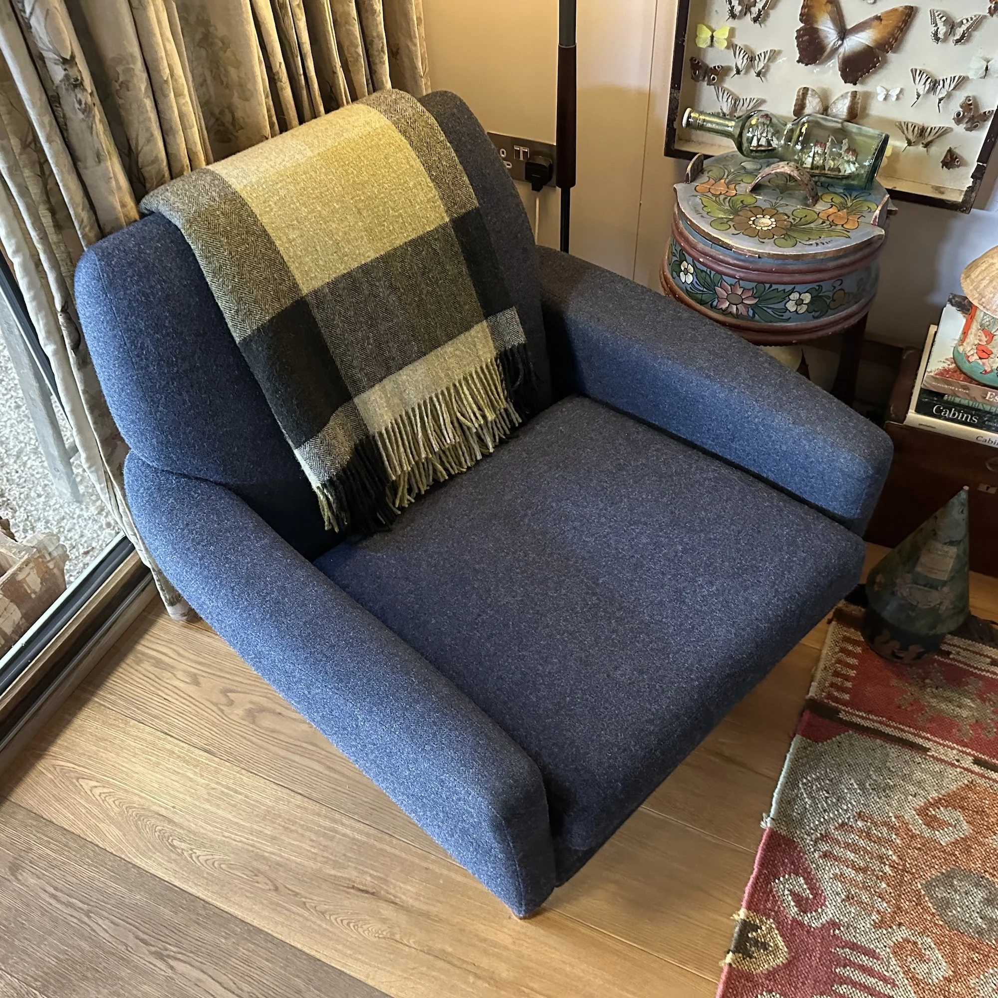 1960's Swedish Dux Armchair in Blue Tweed  4.jpeg
