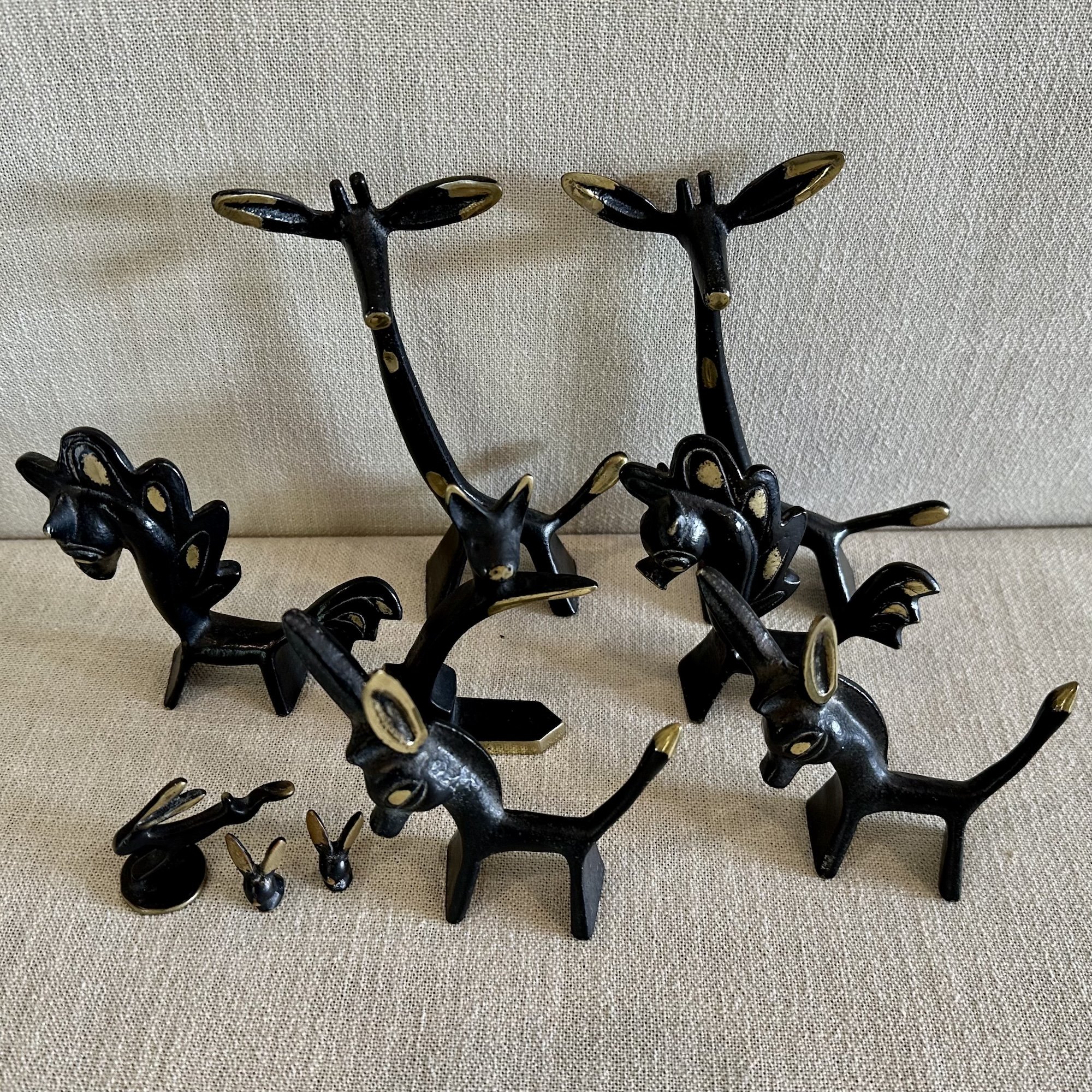1950's Kitsch Brass Hares