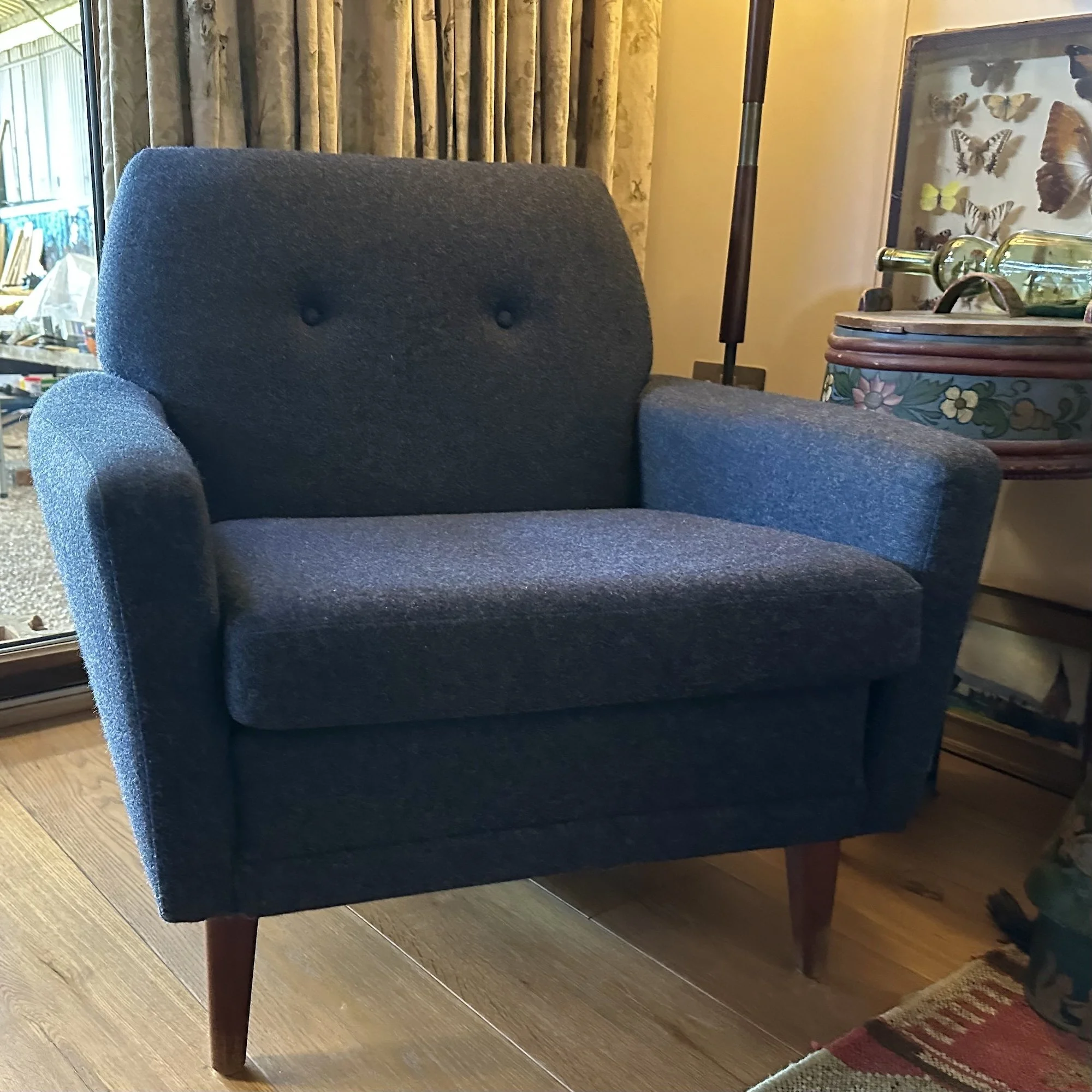 1960's Swedish Dux Armchair in Blue Tweed  5.jpeg