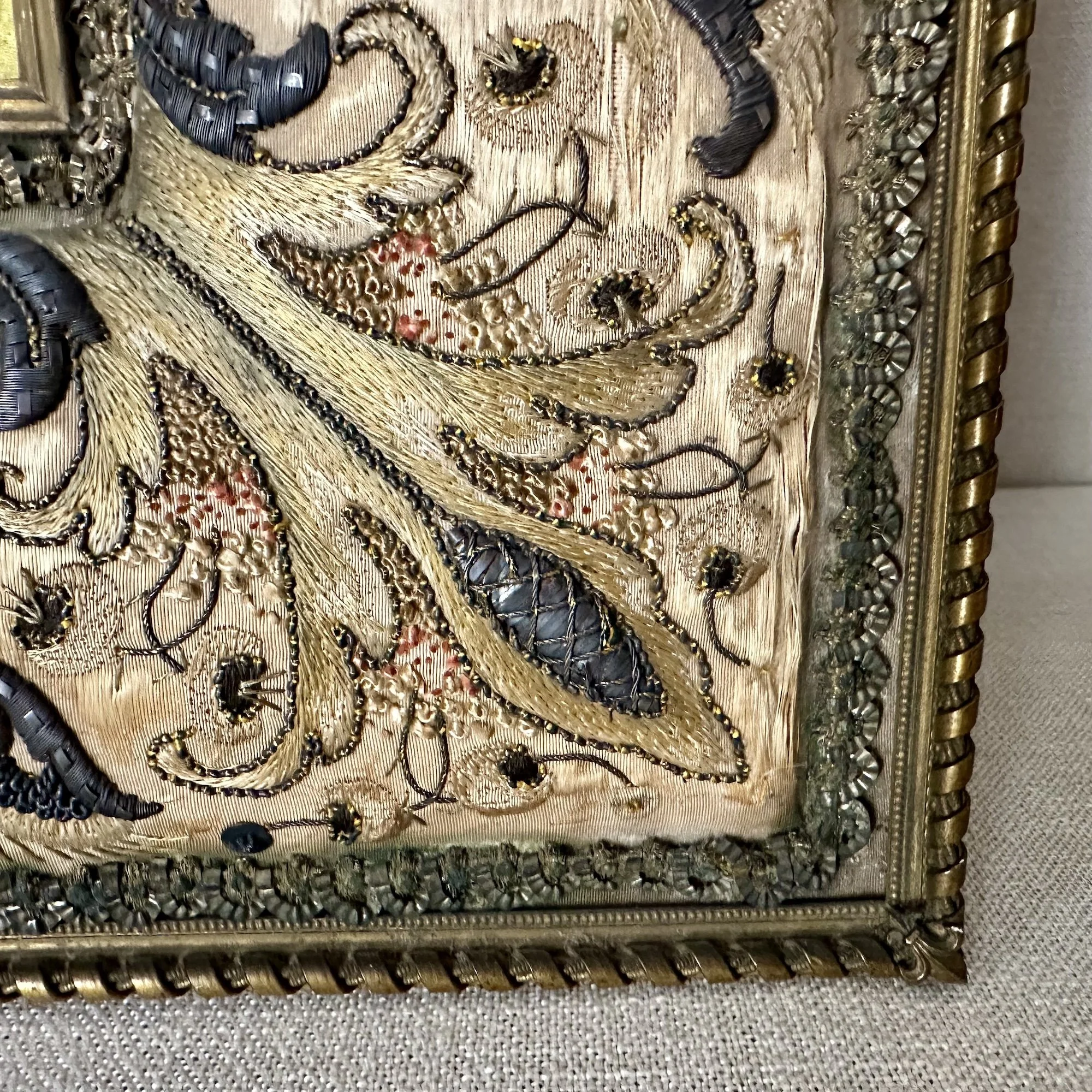 17th Century stumpwork Reliquary frame