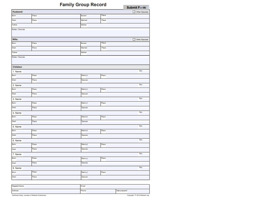 Family Group Record (Misbach)