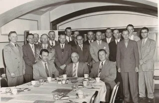  Source: Dead Fred, under Surname: Young. Title reads “Young Huron, SD”  https://deadfred.com/photos/63643.jpg   USA | | Comments: Dakota Bell Telephone employees Huron SD Seatec Esser Carr Fed Young Wright Robeson Hoftiezer Morris Shaefer Purrington