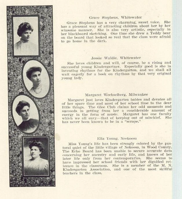   https://deadfred.com/photos/20775.jpg    Comments:  Ella Young (Nee: ) | Neekoosa Wi Usa | 1901-1920 | Comments: Seiors 32 - 1908   Echo  Milwaukee State Normal Milwaukee ,Wisconsin 