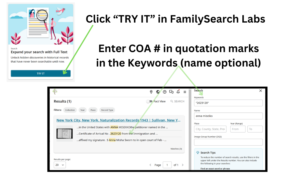 Finding Naturalization Papers with the COA Number — Start Researching ...