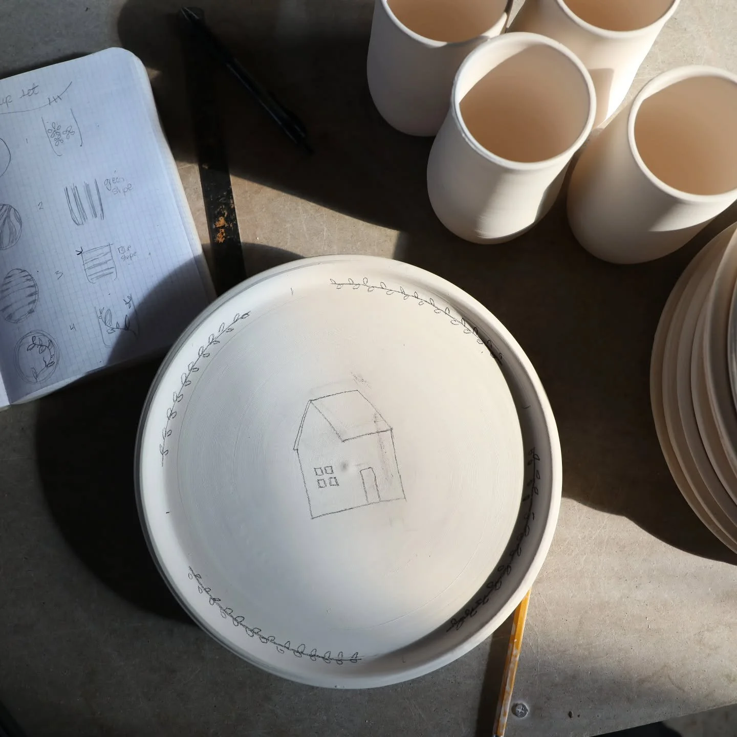 This is a huge order of custom plates. 13 hand painted plates and I have never had as much fun as I am doing this order. It has stretched my design muscles and other artistic skills as well, which is something I have been craving.
I love it so much t