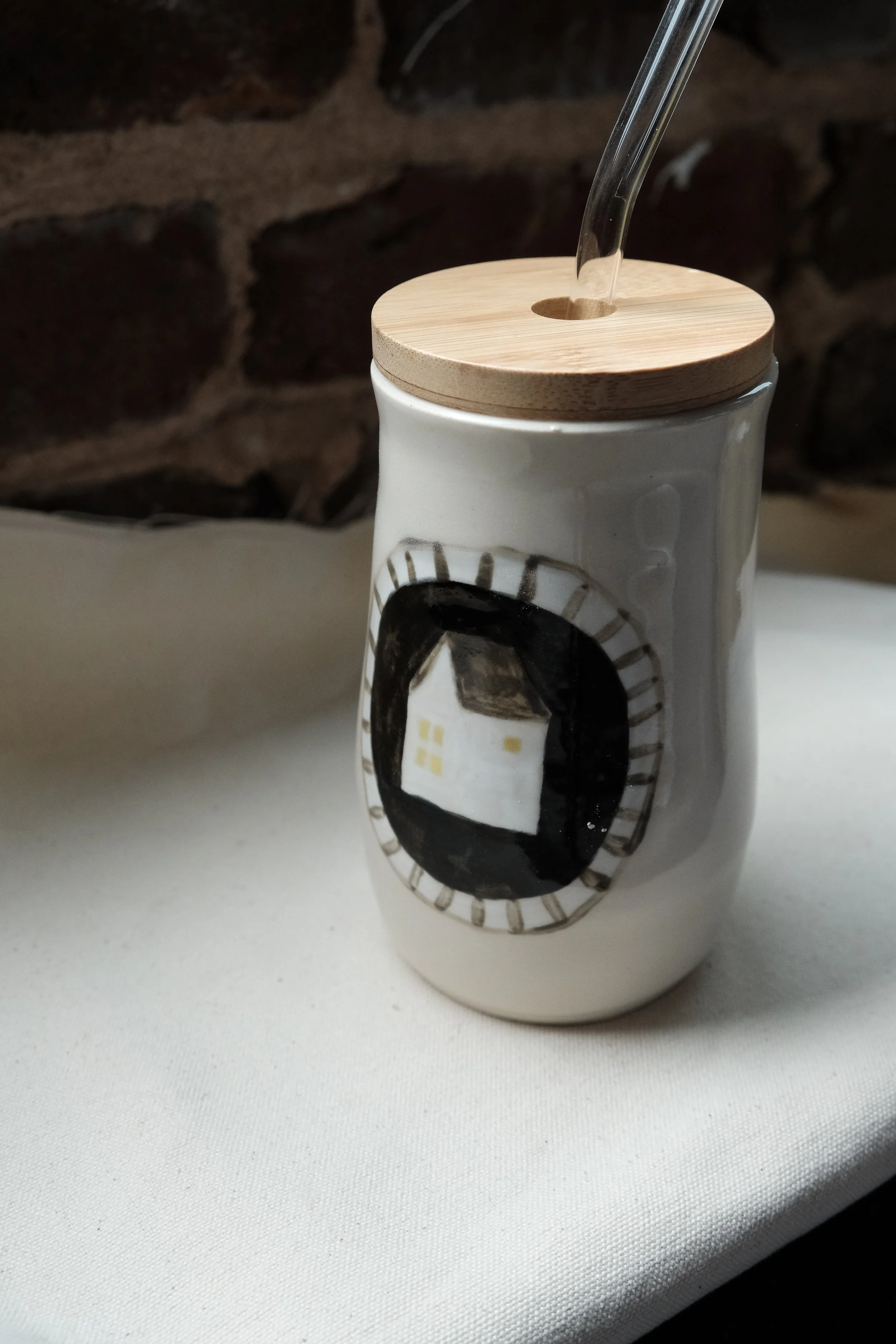 Handpainted Straw Cups