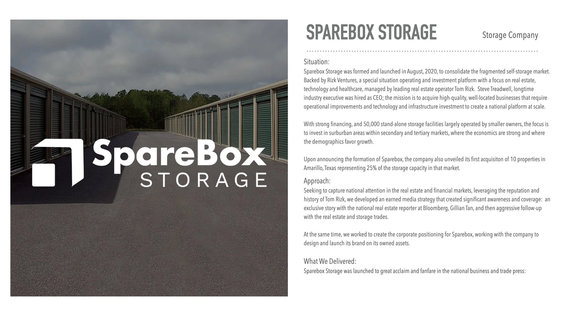 SpareBox Storage — ThroughCo Communications