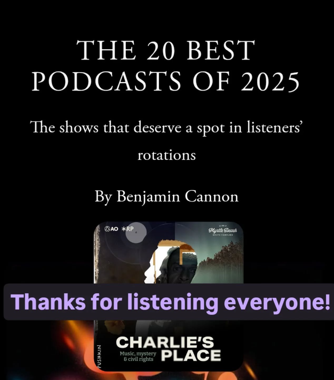 Thanks to The Atlantic and congrats to everyone involved @rococopunch @atlasobscura @iamrhym @pushkinpods @mymyrtlebeach ❤️