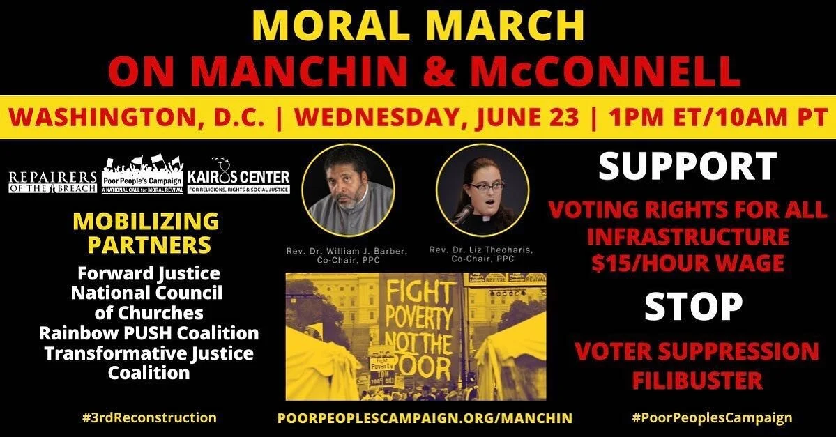 Join us in Washington, DC, on Wednesday, June 23, at 1pm ET for a Moral March on Manchin &amp; McConnell!

poorpeoplescampaign.org/manchin