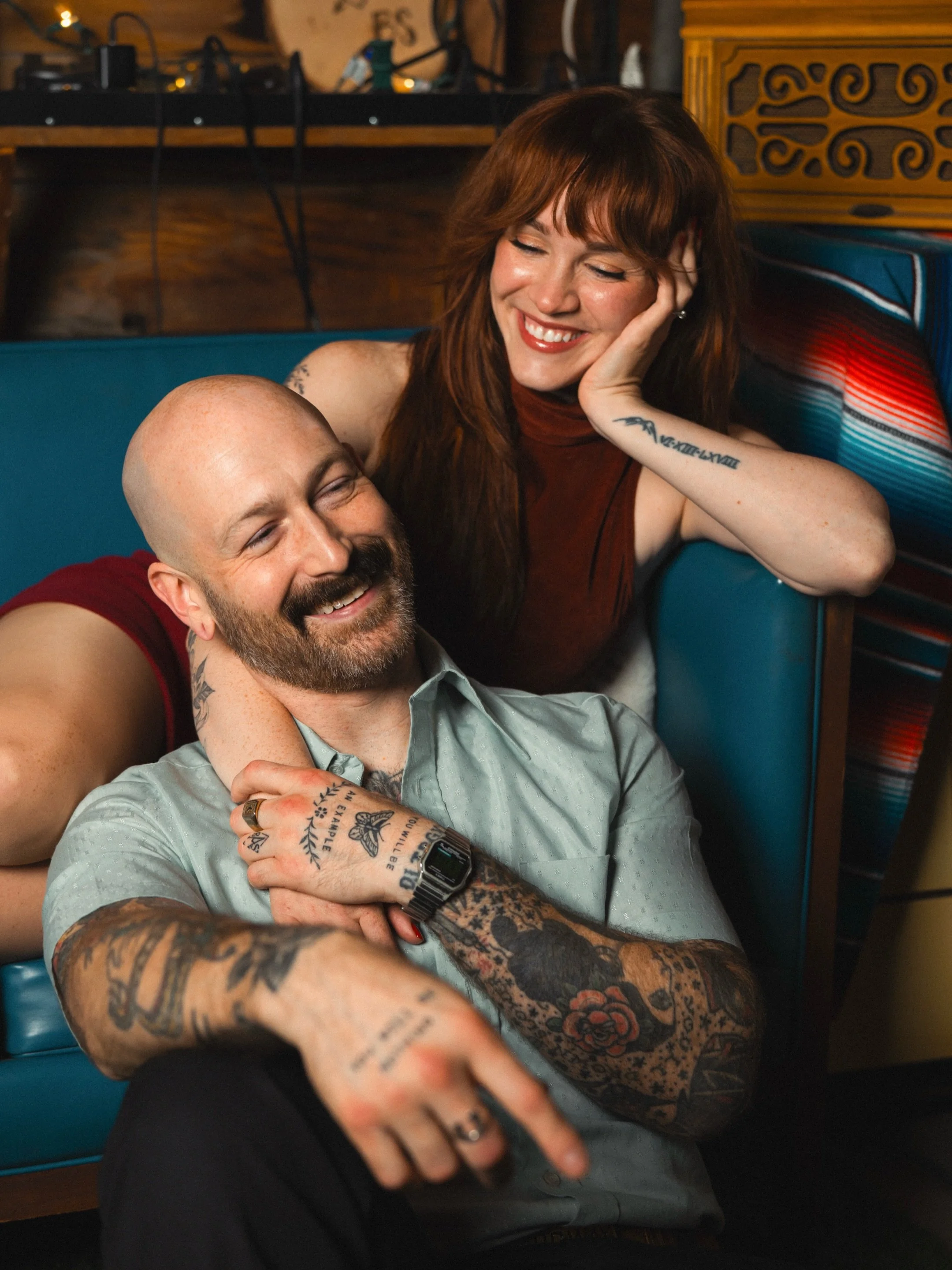 Somehow tamed the cute bartender from The Crooked i, and now we&rsquo;re getting married &hearts;️ I love the simple / silly  life we&rsquo;ve built, and I&rsquo;ve always loved you. 

Thank you to our friend Jon for taking these for us in our garage