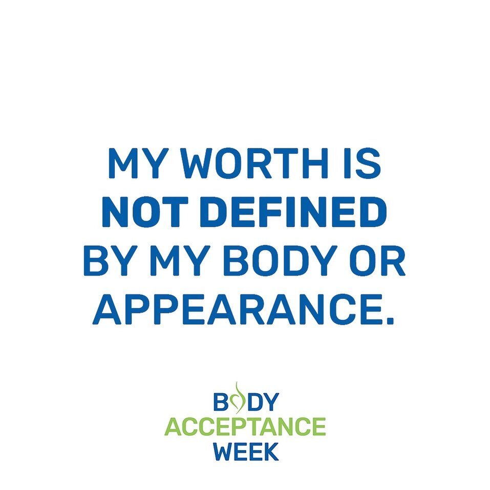 NEDA&rsquo;s #bodyacceptanceweek celebrates body positivity, sharing the message that all bodies&mdash;and people&mdash;should be valued equally, and that we are more than our appearance.
.
.
#eatingdisorderrecovery #neda #mentalhealthawareness #edre