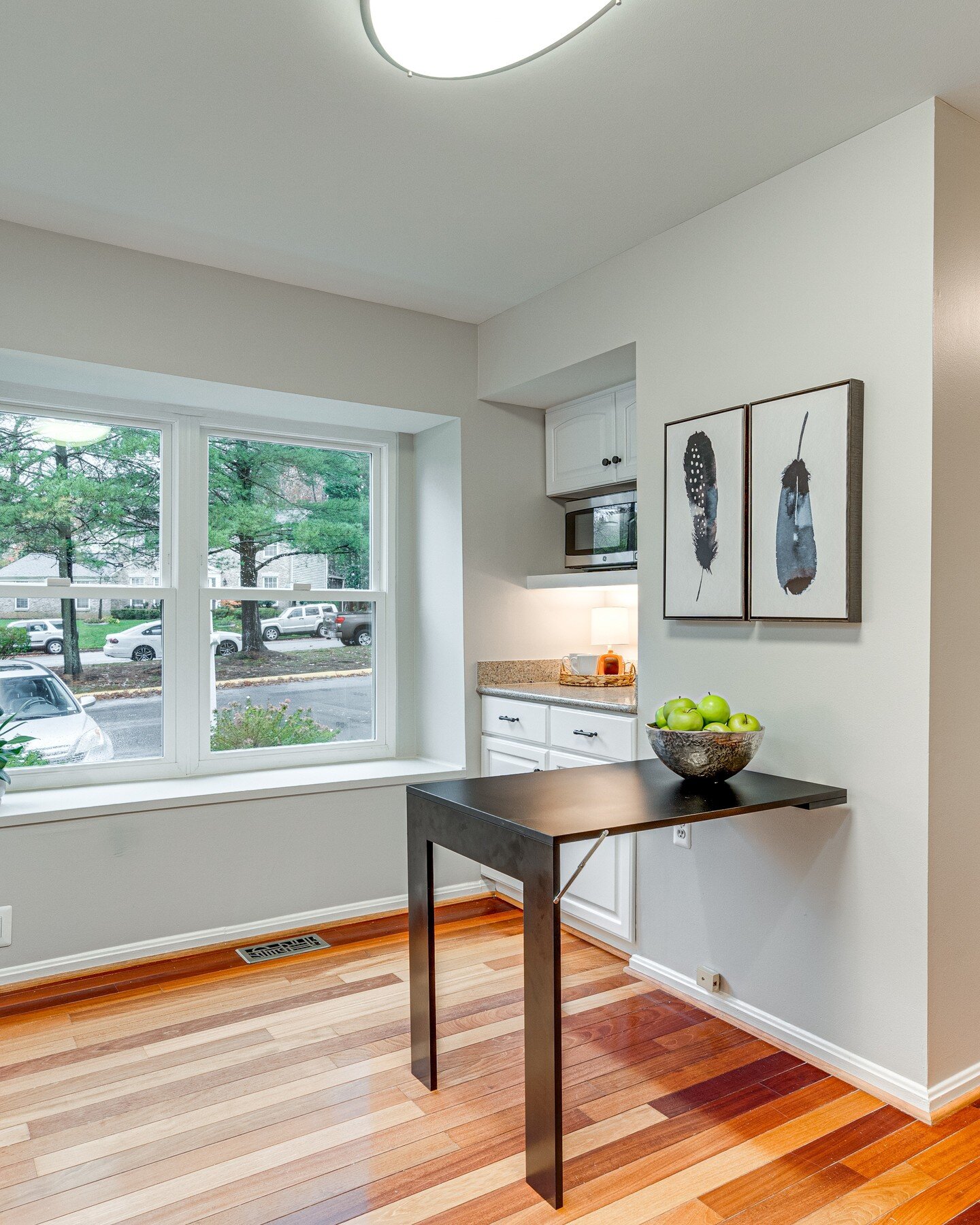 One thing our sellers loved in their townhome was the additional cabinetry space near the window. They did feel though that it limited their ability to have an eat-in kitchen table area. People buying townhomes often have small children and people wi