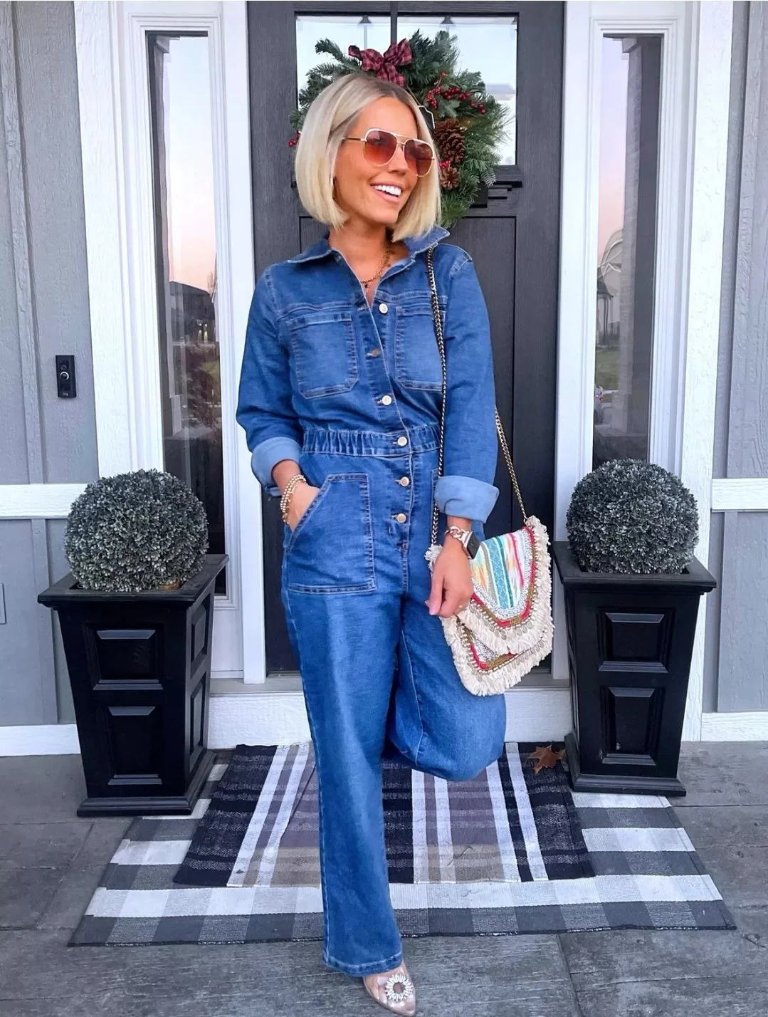 Celebrity Pink Denim Jumpsuit -size 12/14