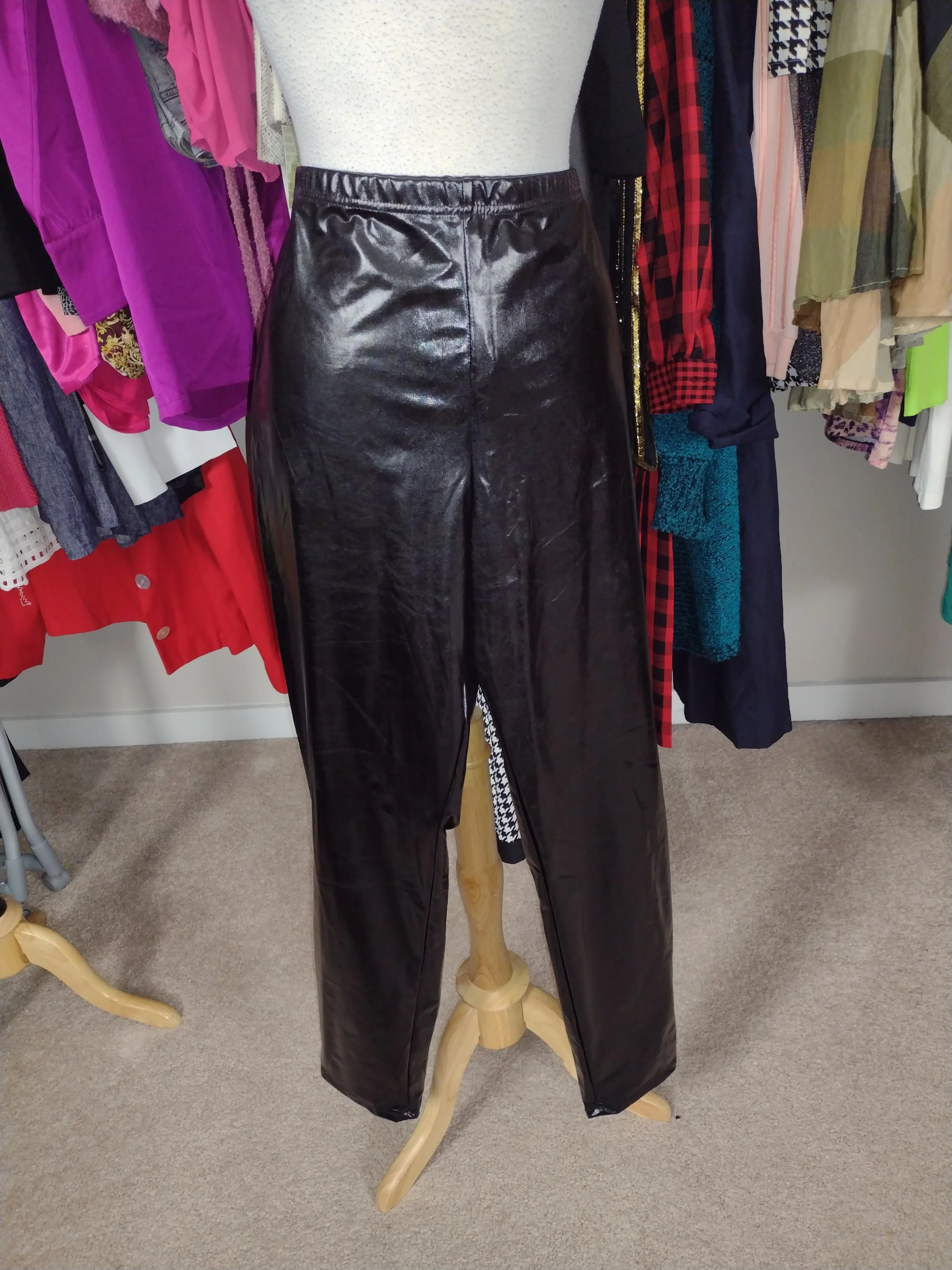 Black Patent Leather Pants Size 16