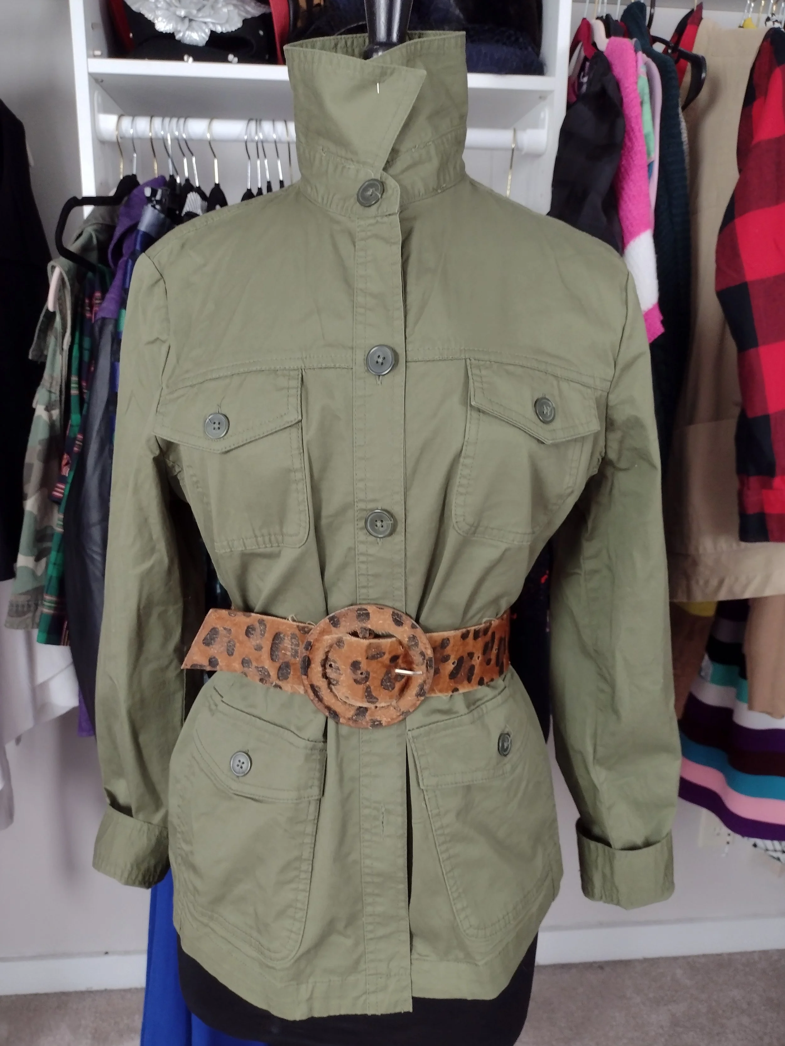 Olive Green Blazer Jacket Size L