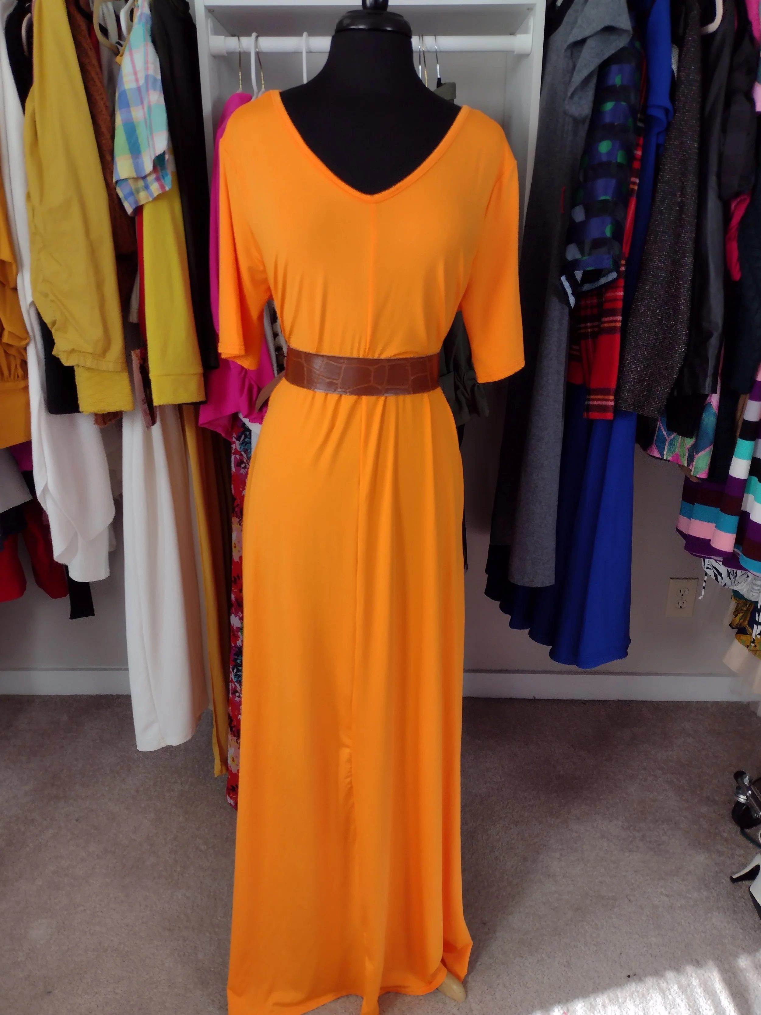 Orange Pocket Dress Size Large