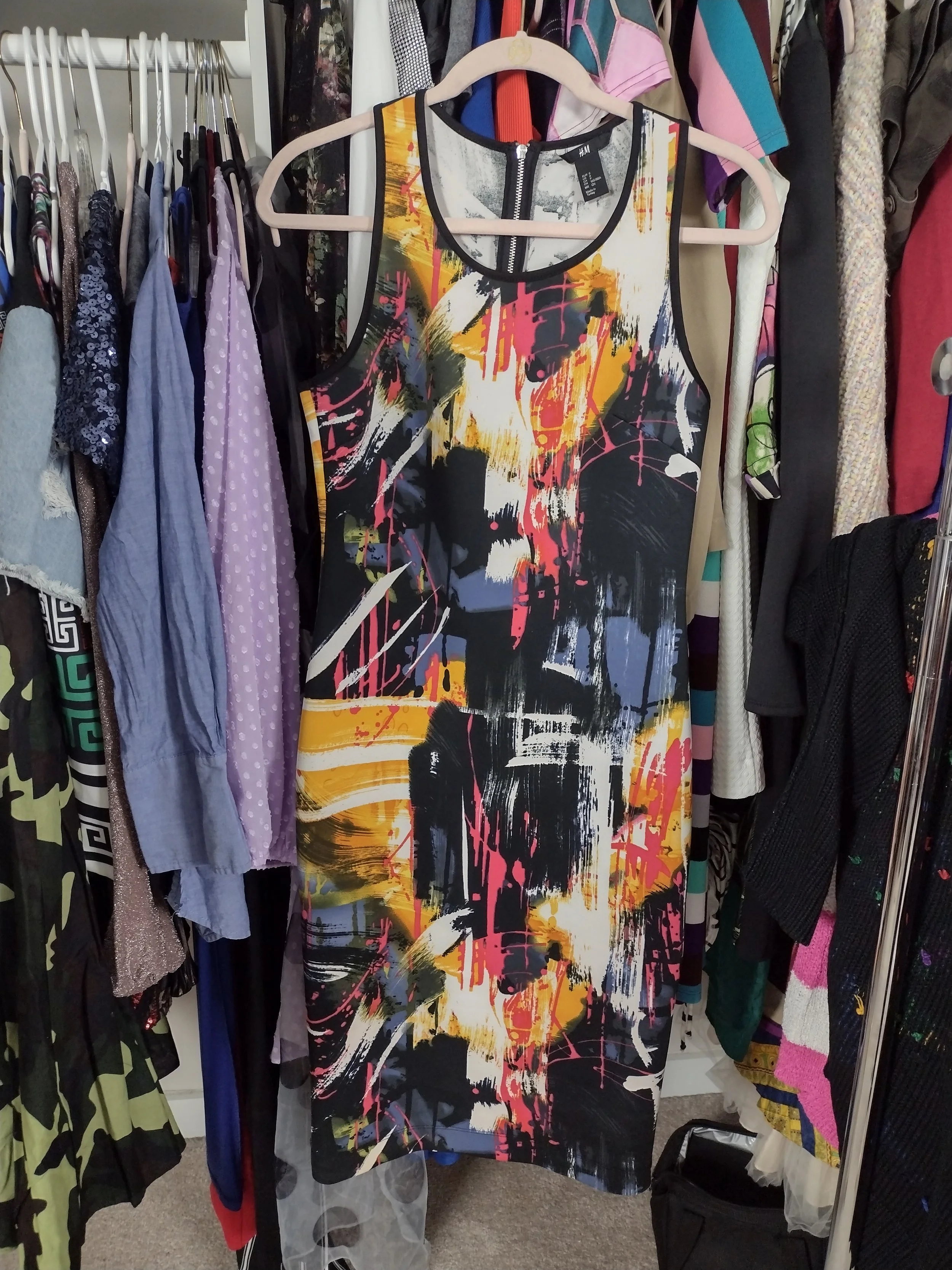 Multi color print dress size S/M