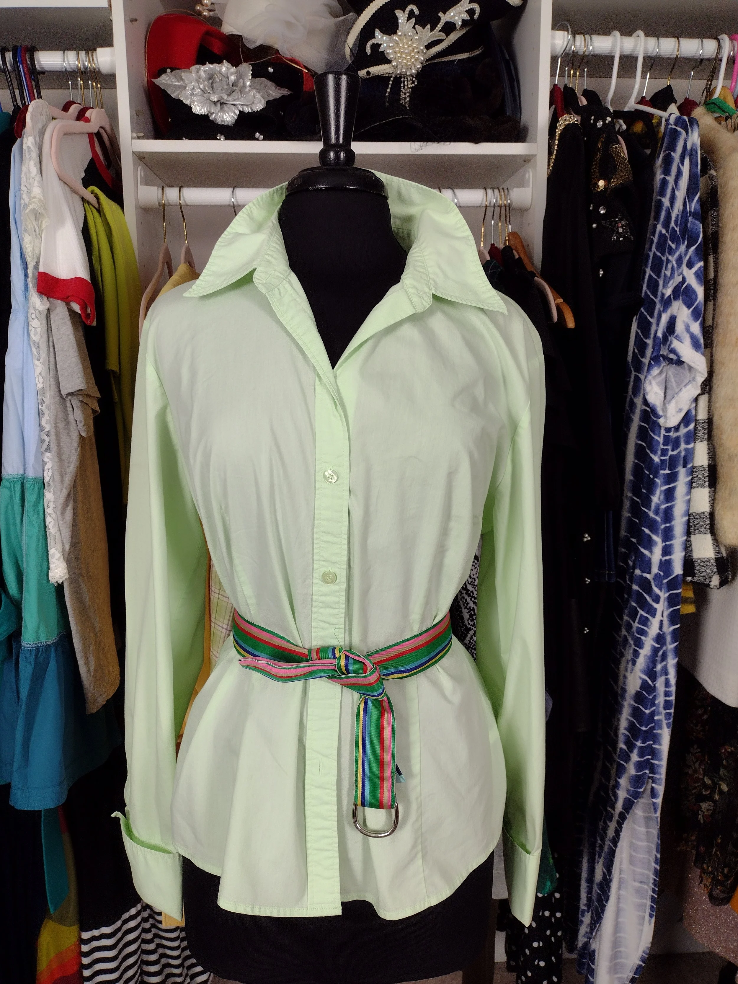 New York & Co Melon Button Down Size L