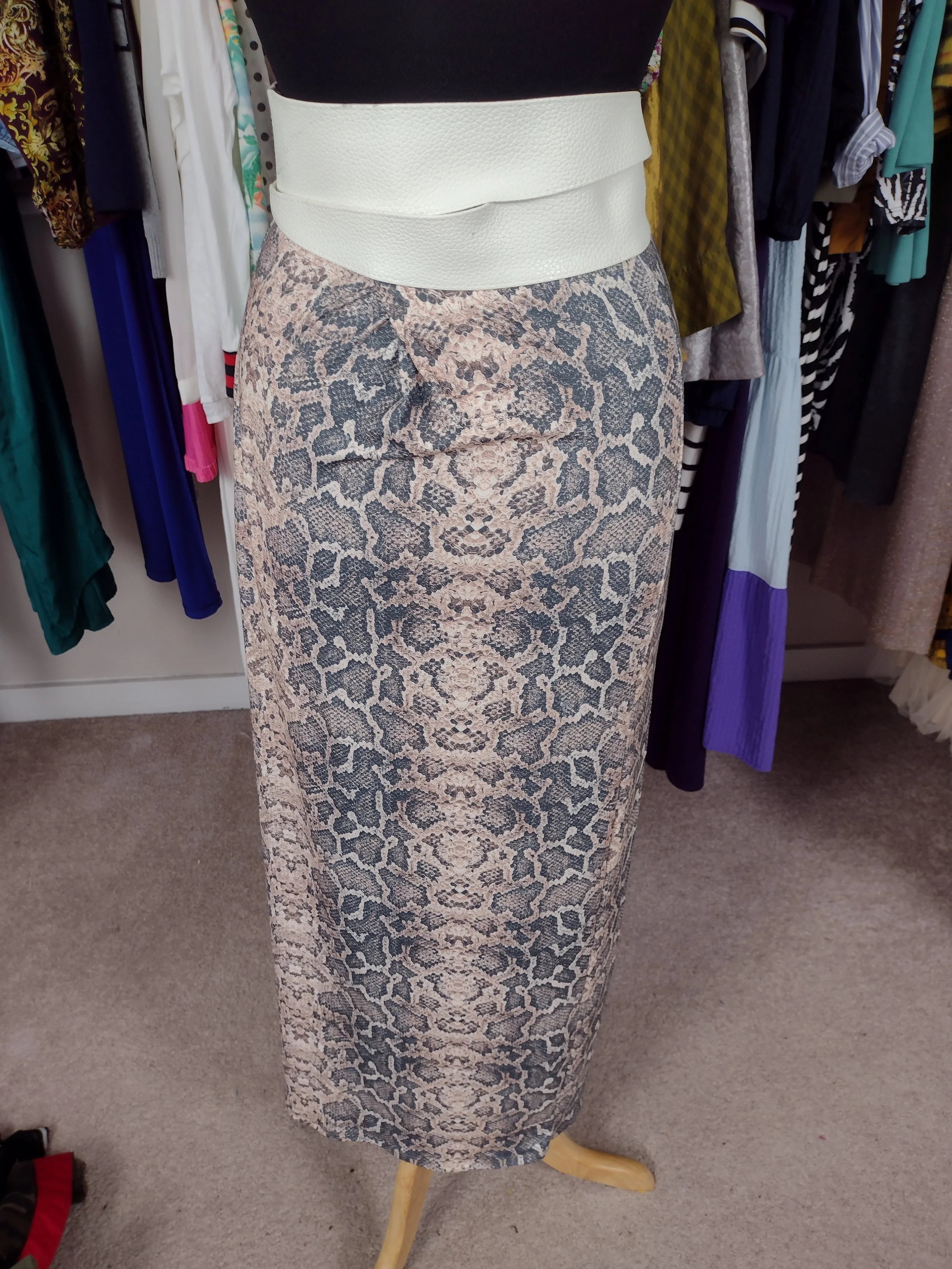 Snakeskin Strapless Dress Size L
