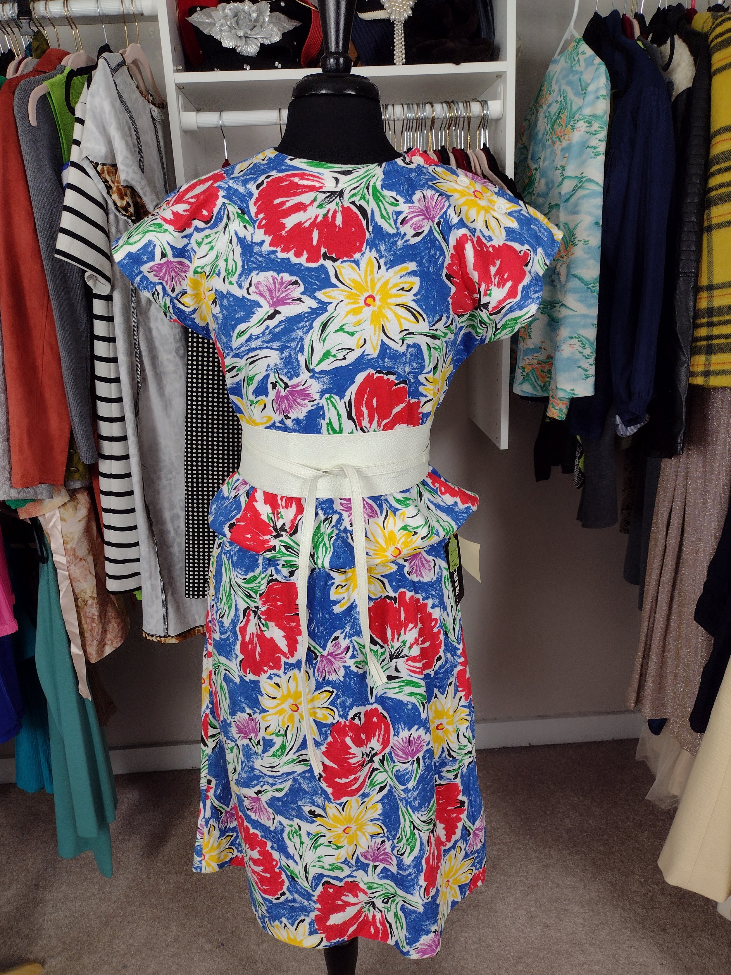 Vintage 2 piece floral elastic waist Suit Size M