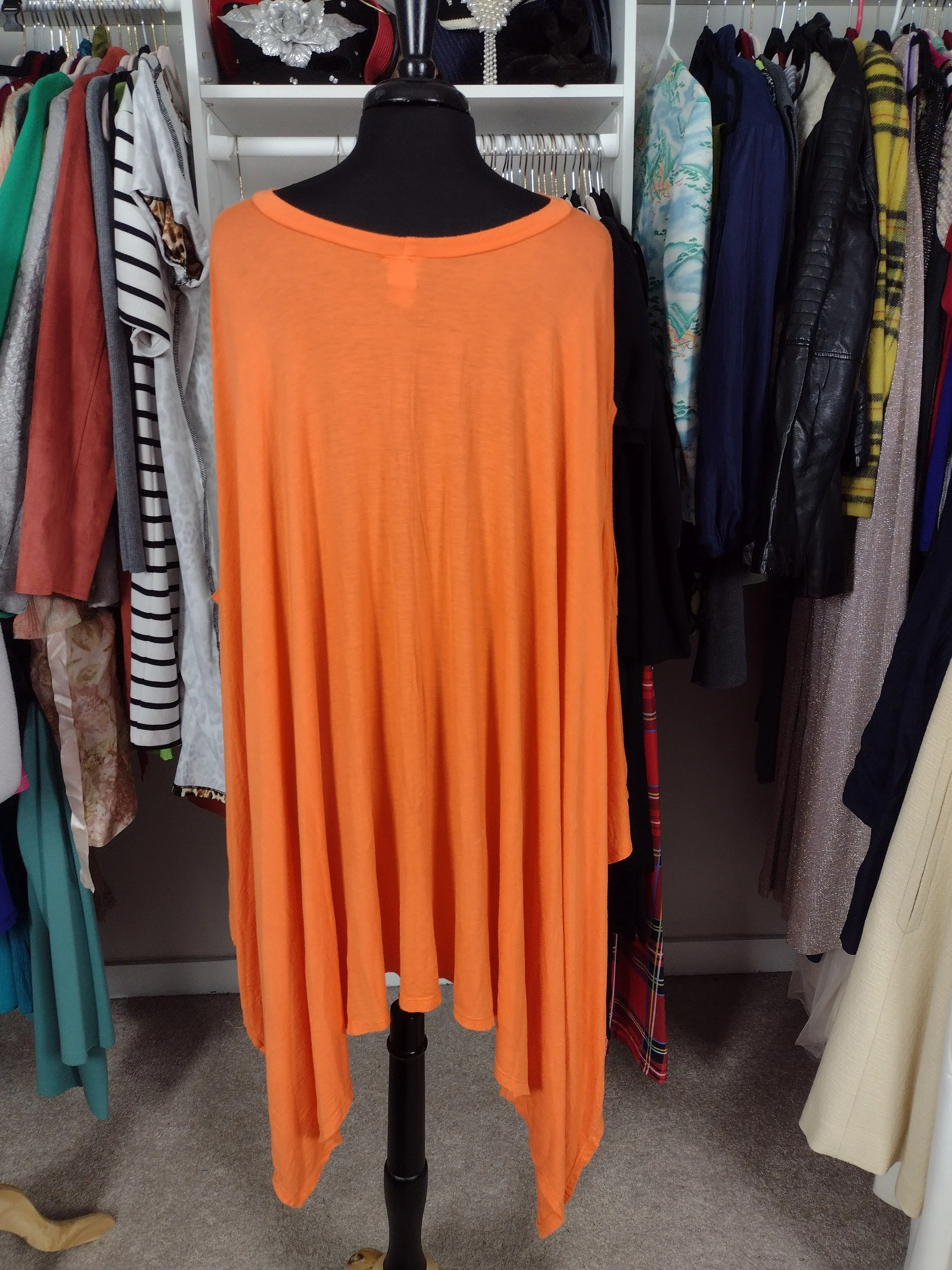 Orange Poncho Top One Size