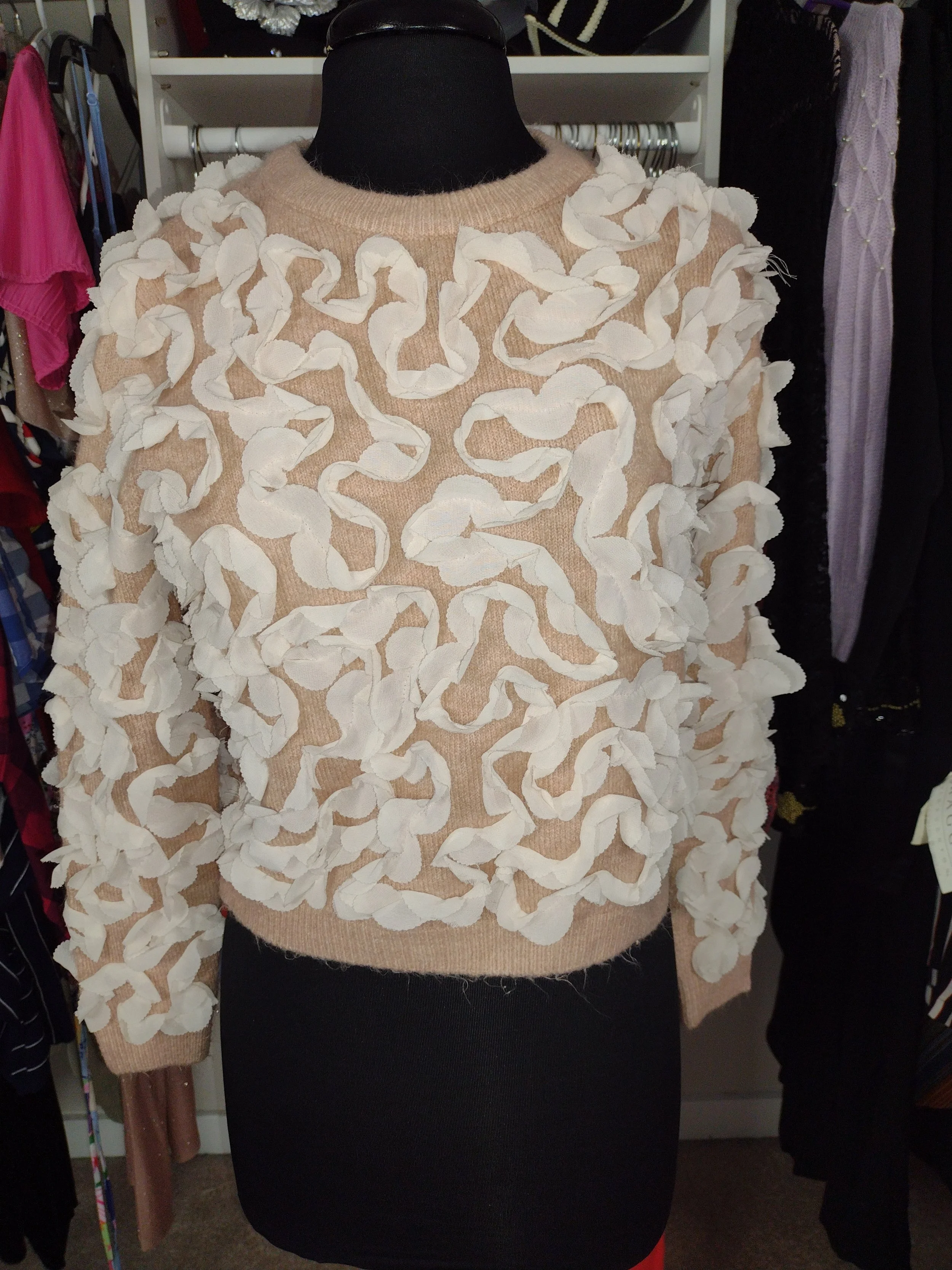 Zara Sweater Embellished Sweater Size M