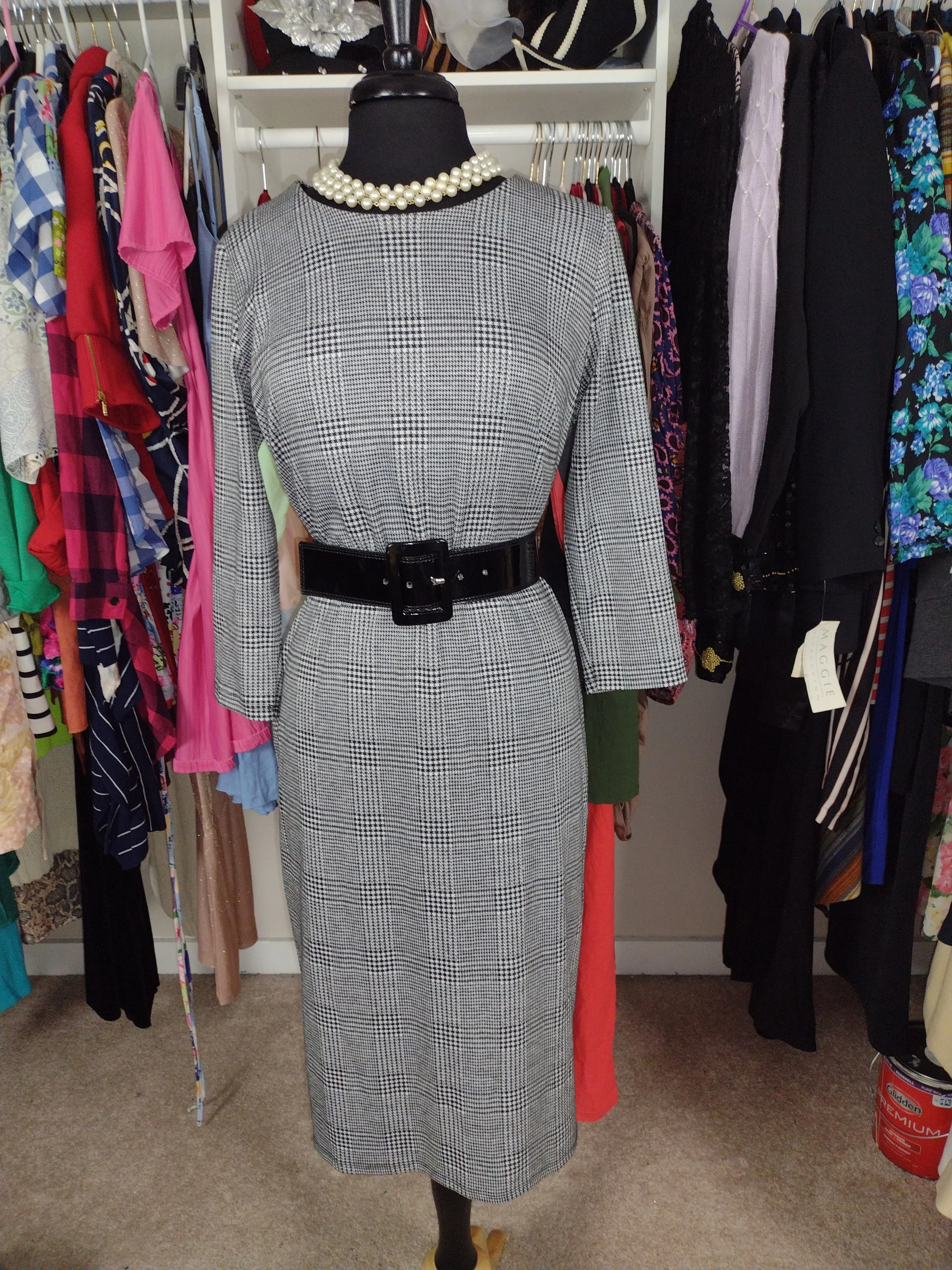 Tahari Houndstooth Dress Size 12