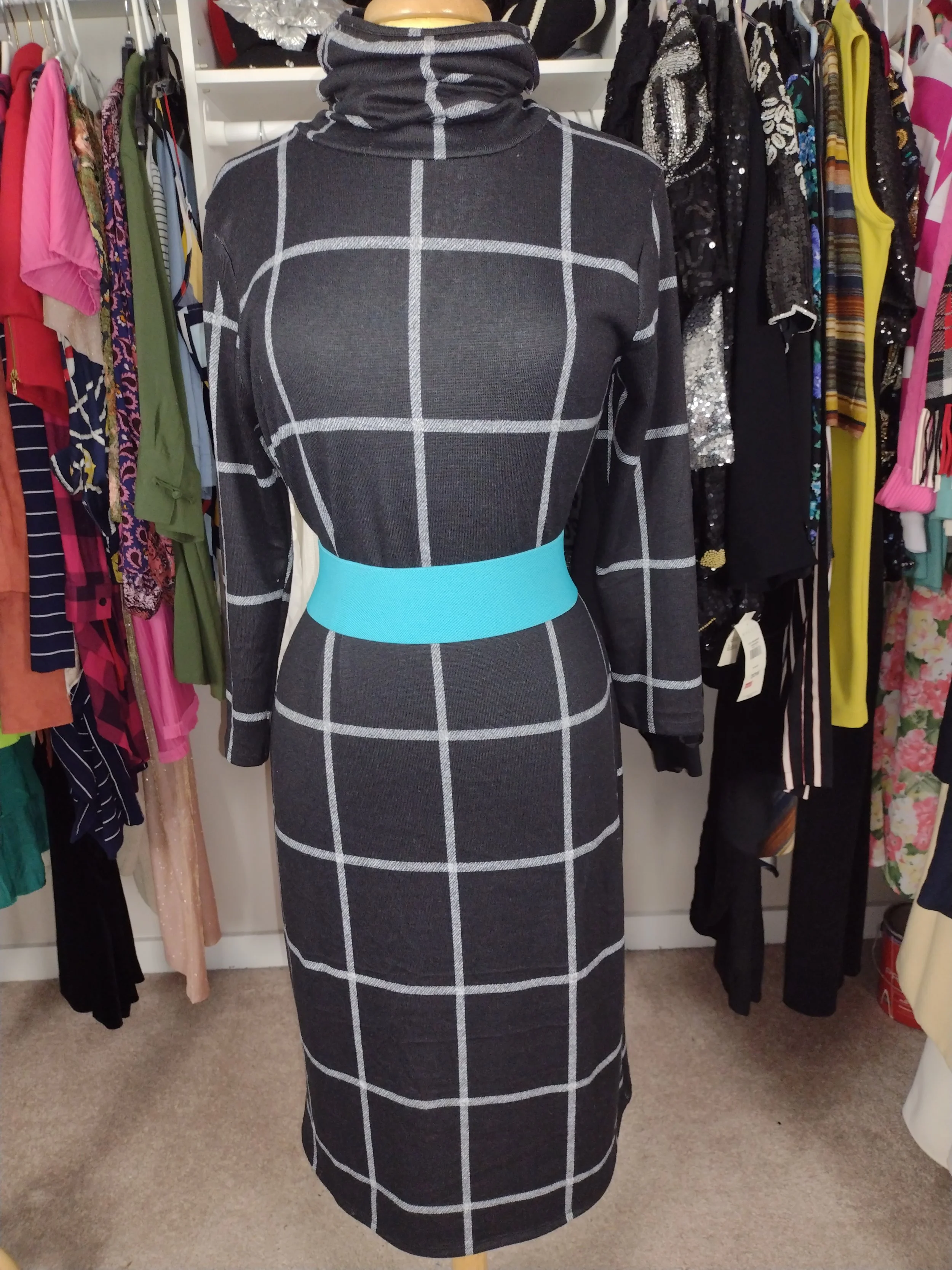 Black and White Windowpane Dress Size 10/12