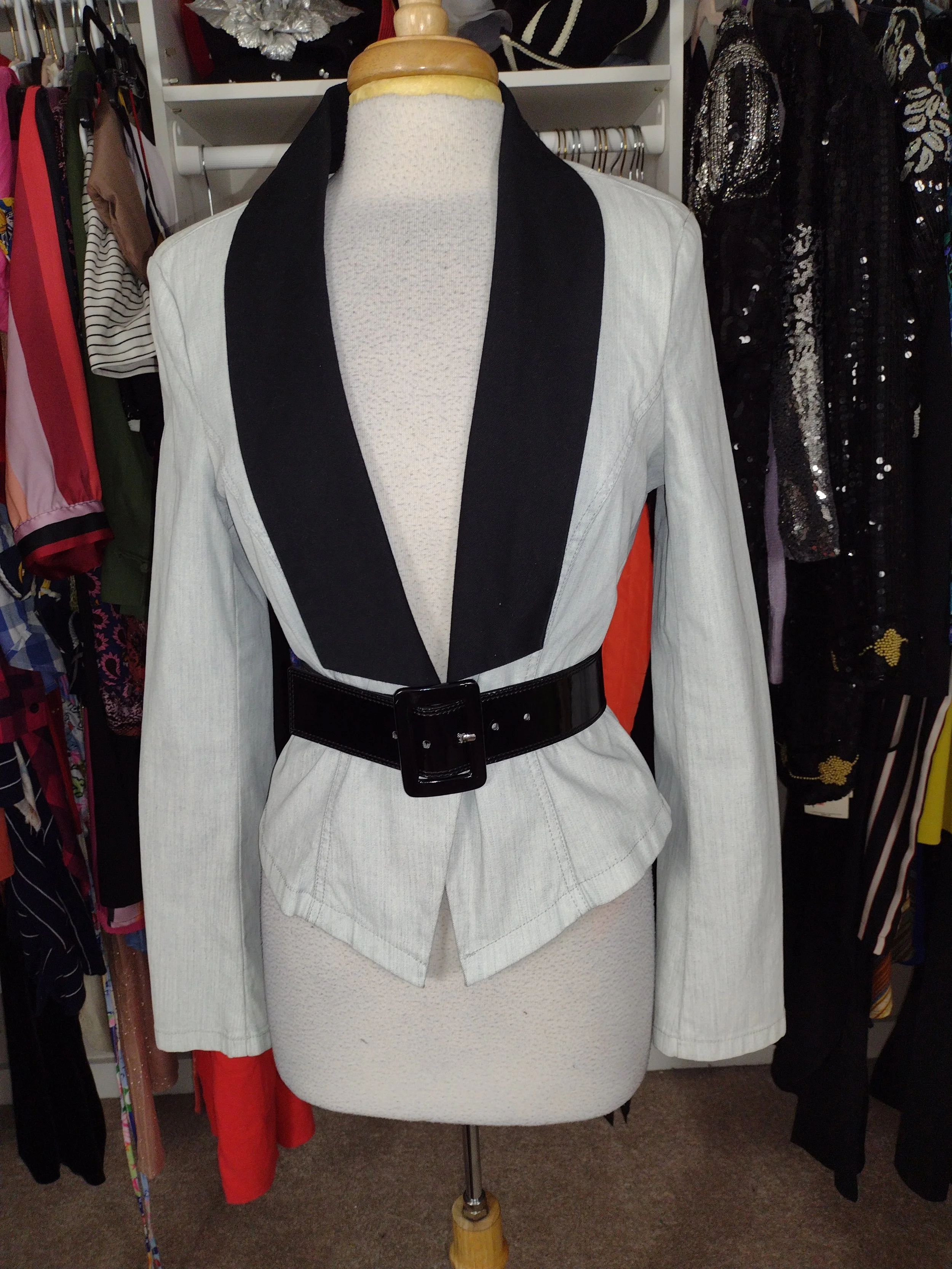 Denim Tuxedo Blazer Size 8/10