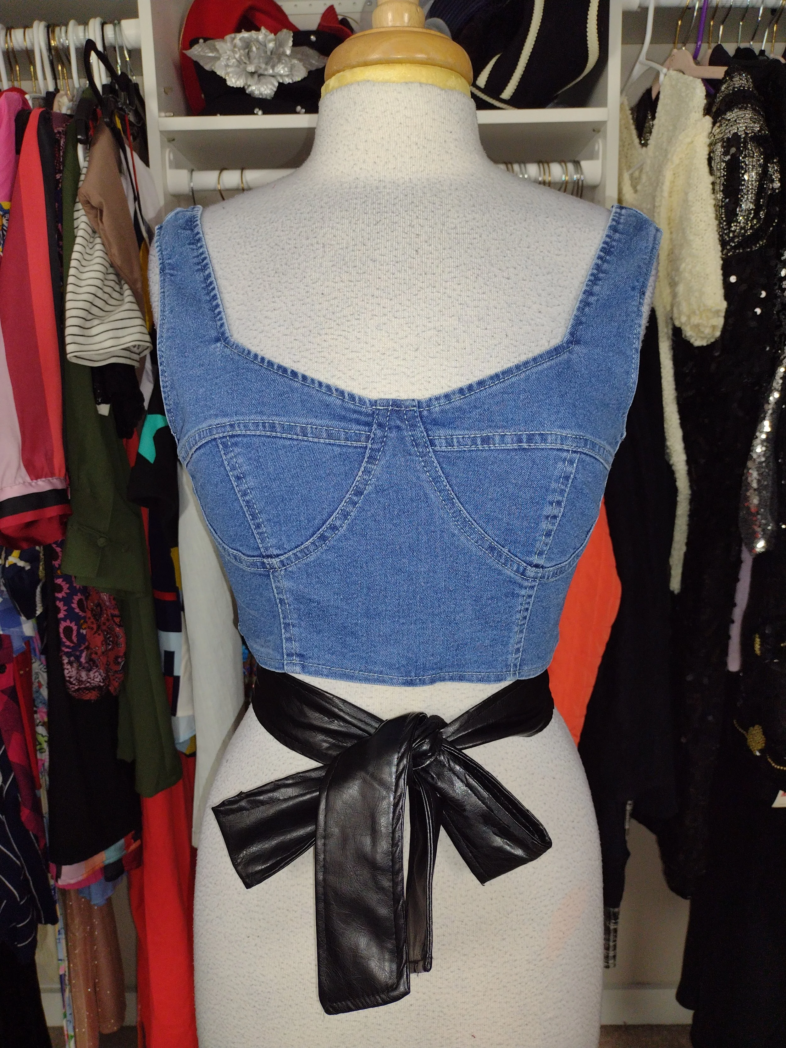 Denim Crop Tank Size M