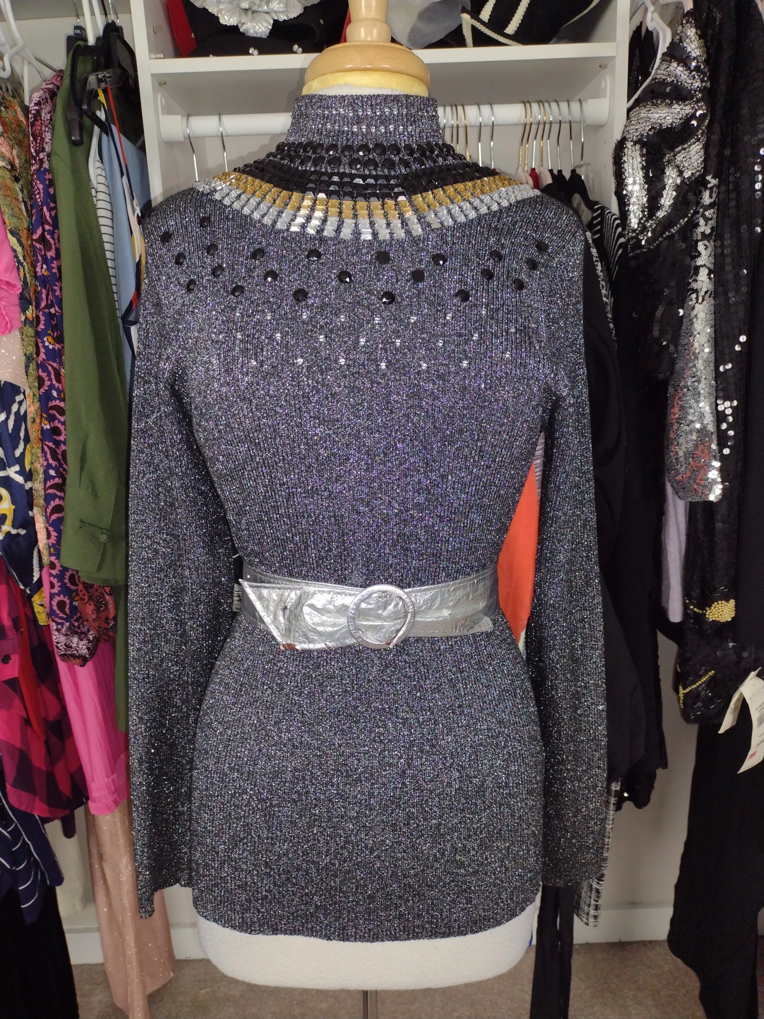 Jeweled Metallic Turtleneck Size XL