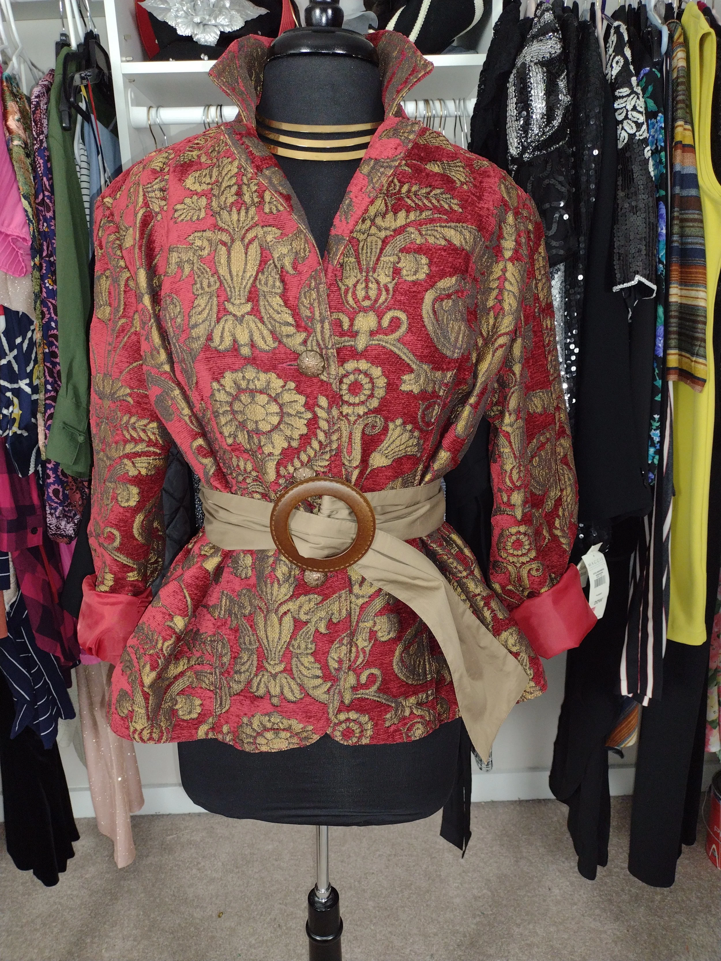 Red and Gold Embrodiery Blazer Size 16
