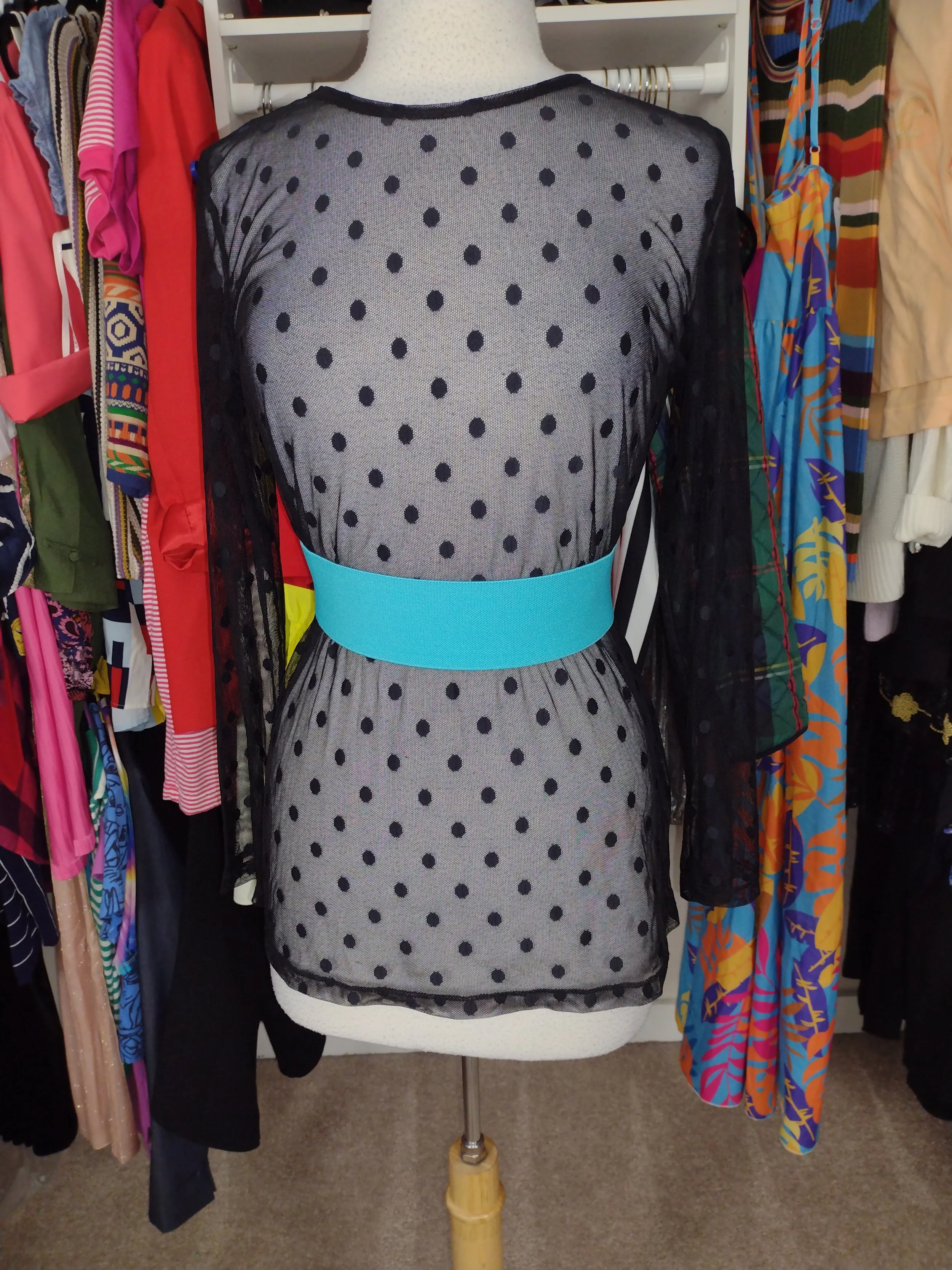 Sheer Polka Dot Top Size L/XL