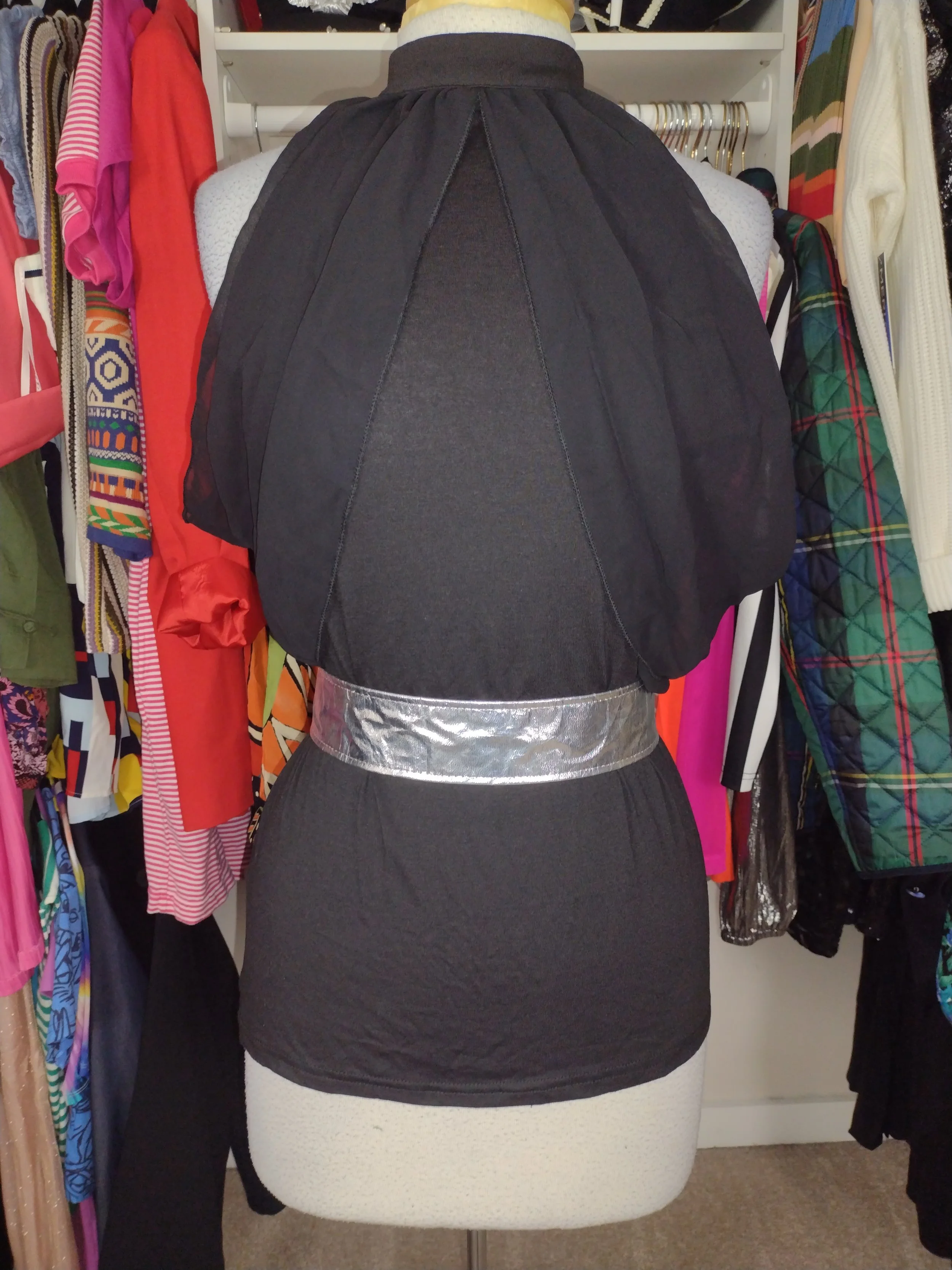 Black Drape Shoulder Top Size 8/10