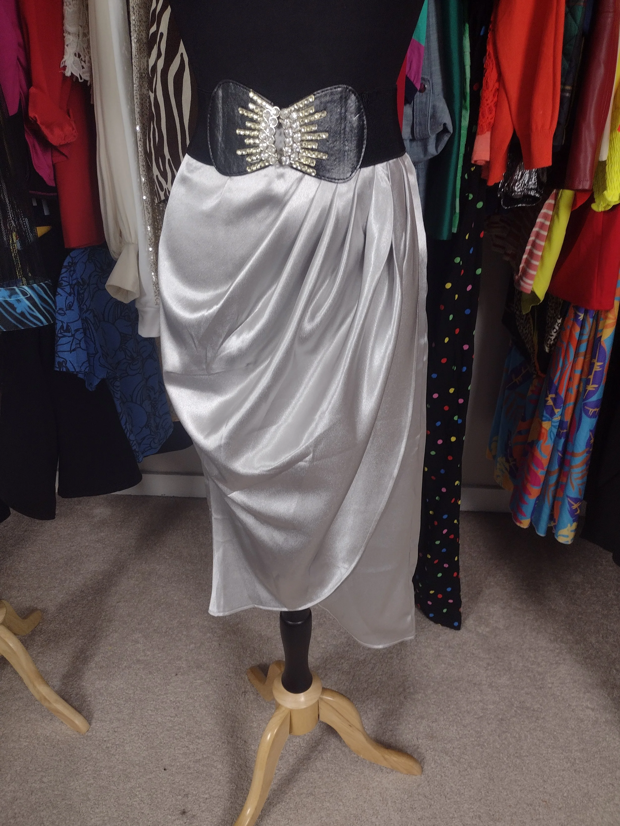 Shein Metallic Silver Skirt Size 8/10