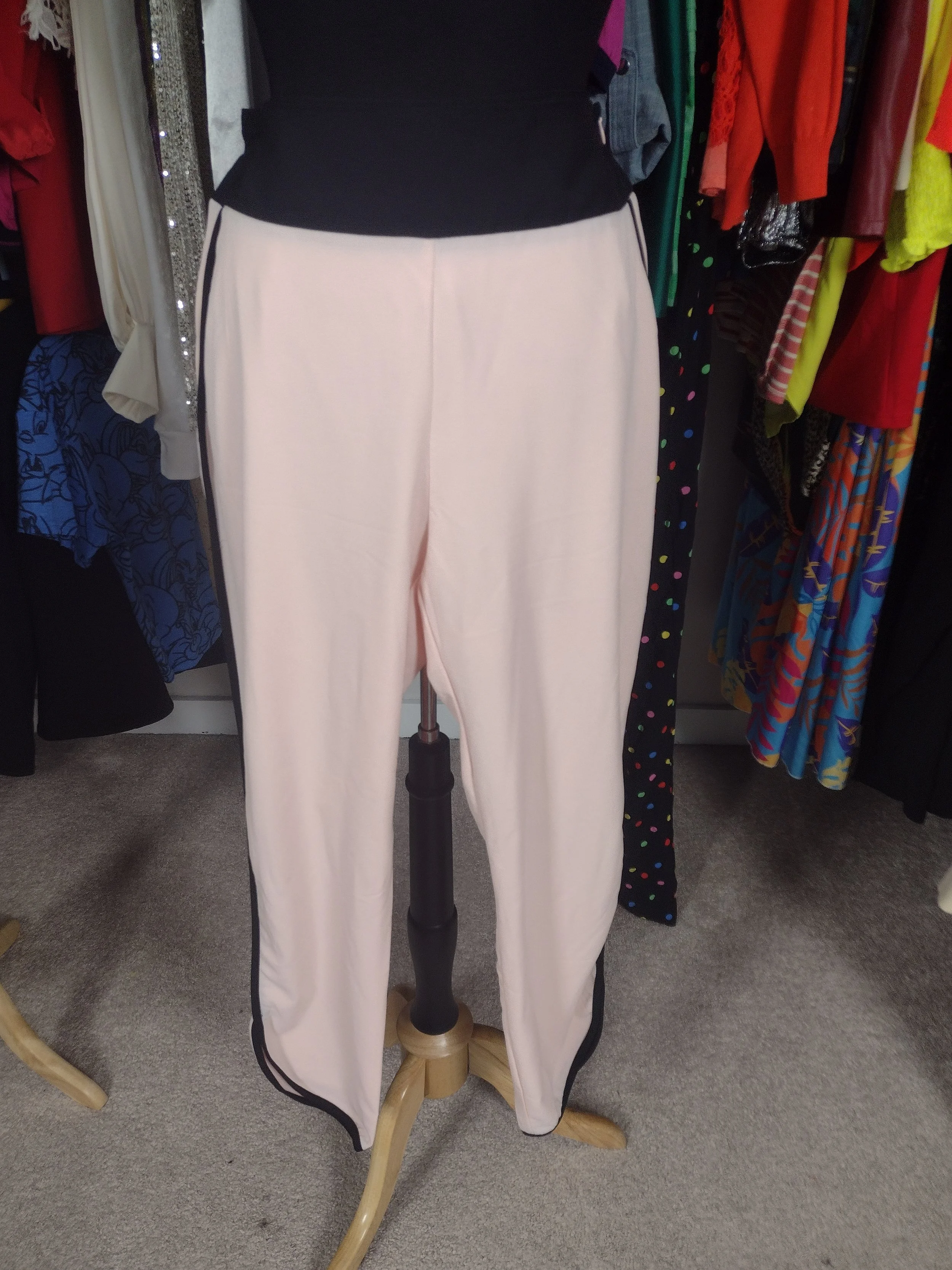 Pink and Black Ankle Pants Size 8/10
