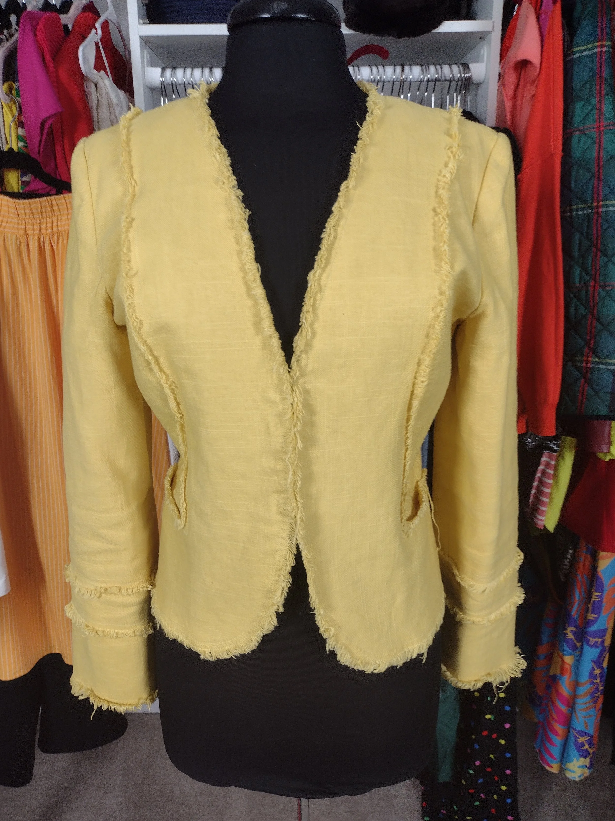 Mustard Blazer with Fringe Size 8