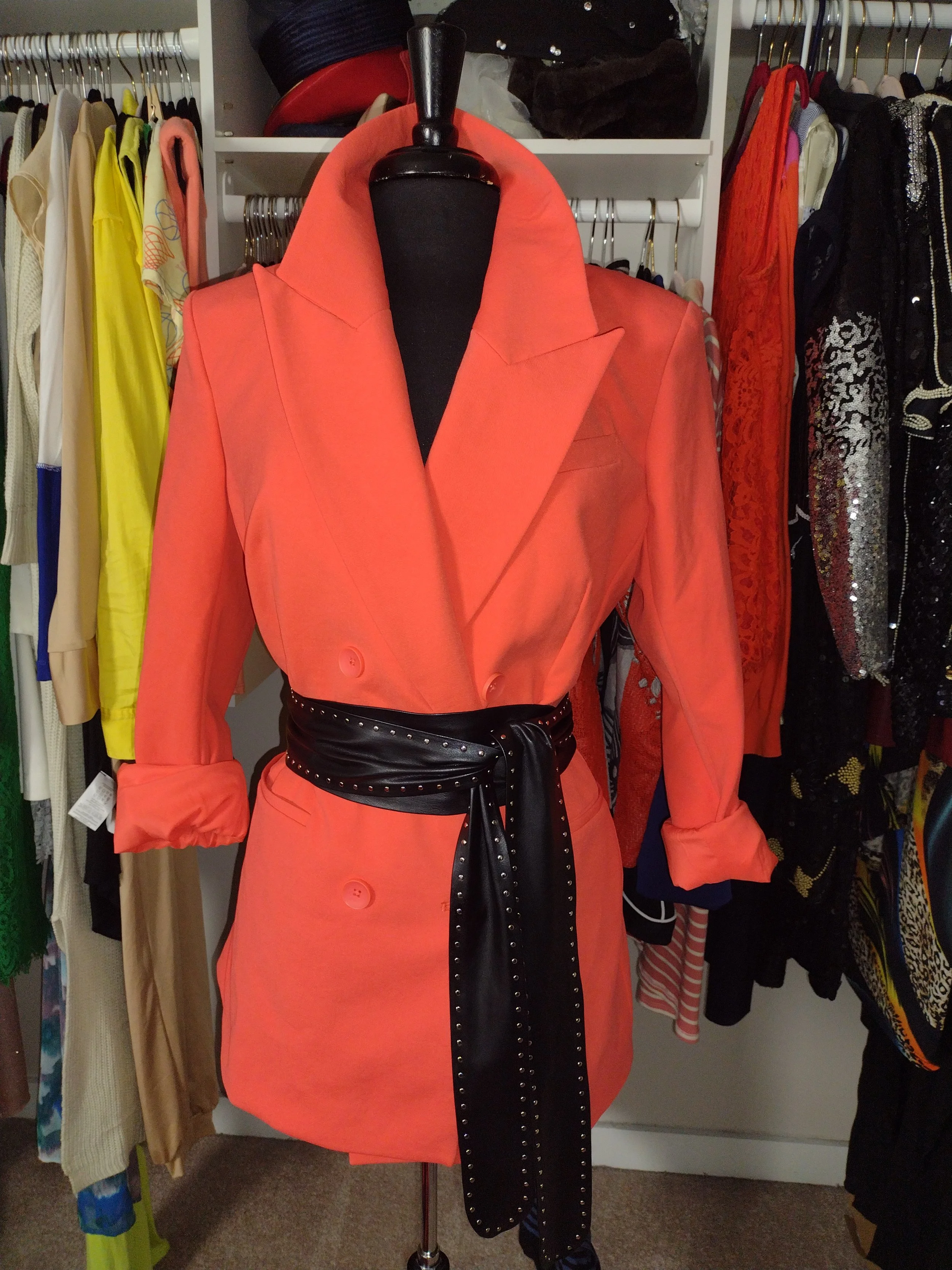 Express Orange Double Breast Blazer Size L