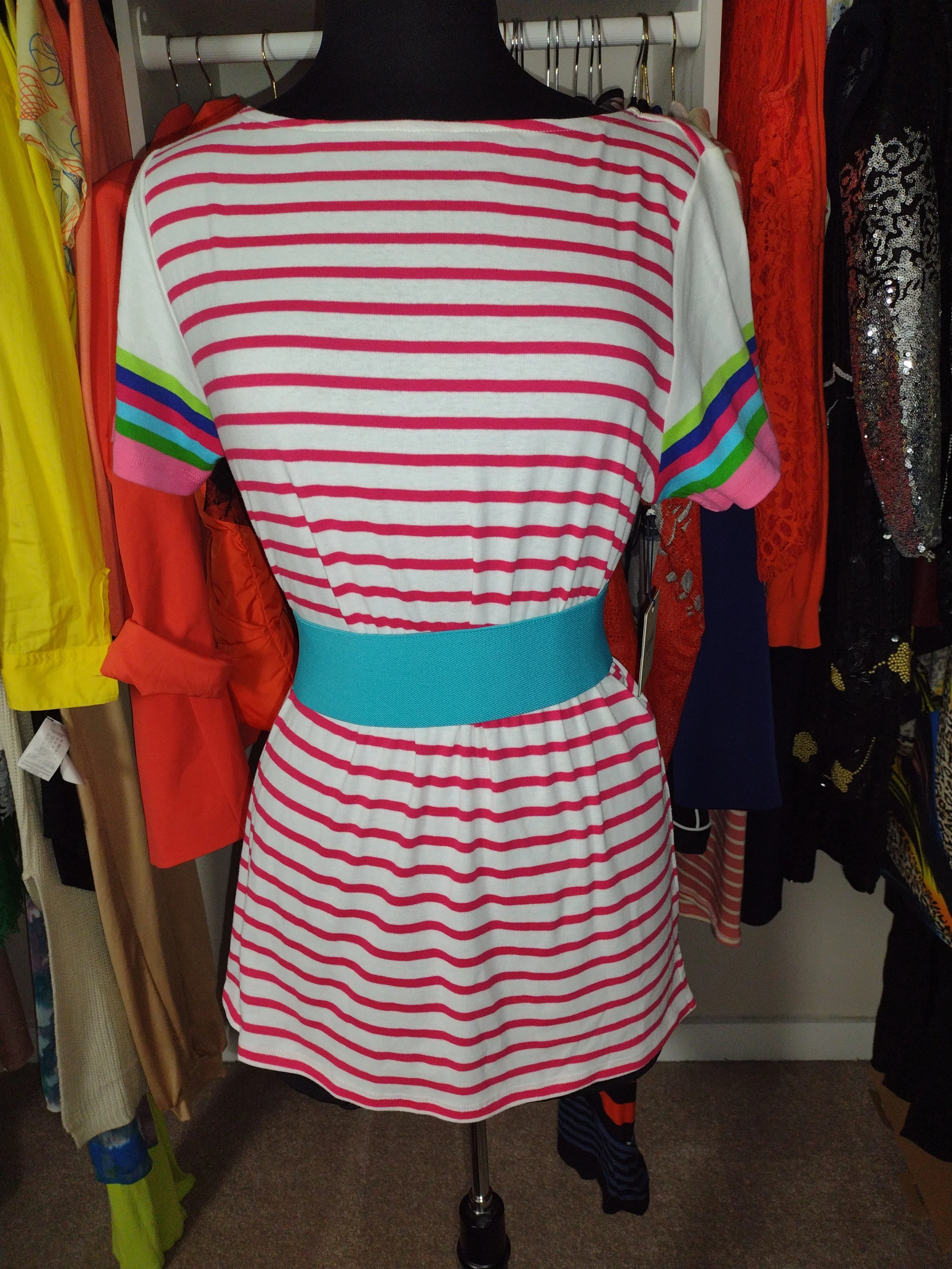 Stripe Red and white tshirt Size L