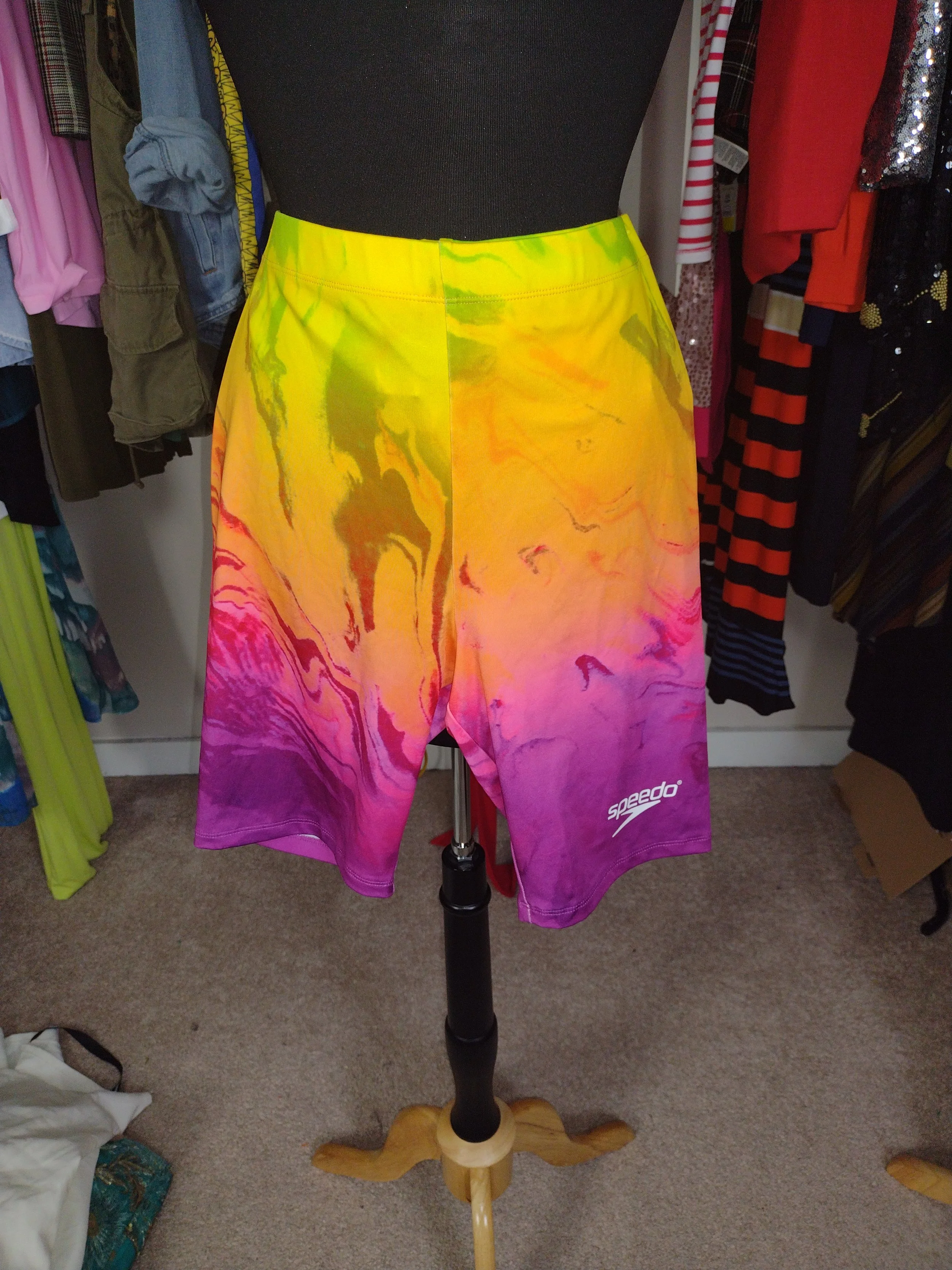 NEW Speedo Tiedye Biker Shorts Size Junior Large