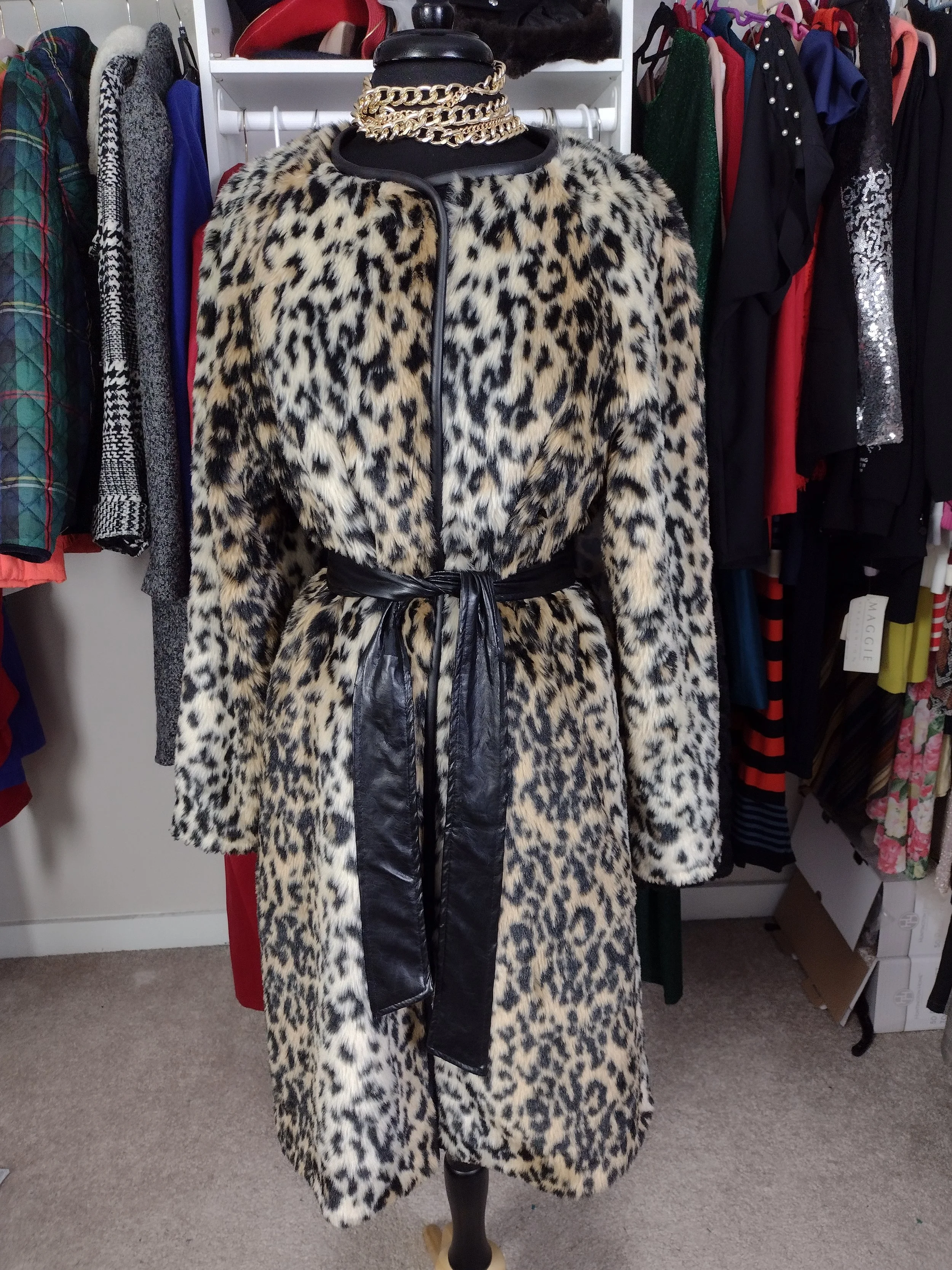 Scripted Leopard Jacket Size L