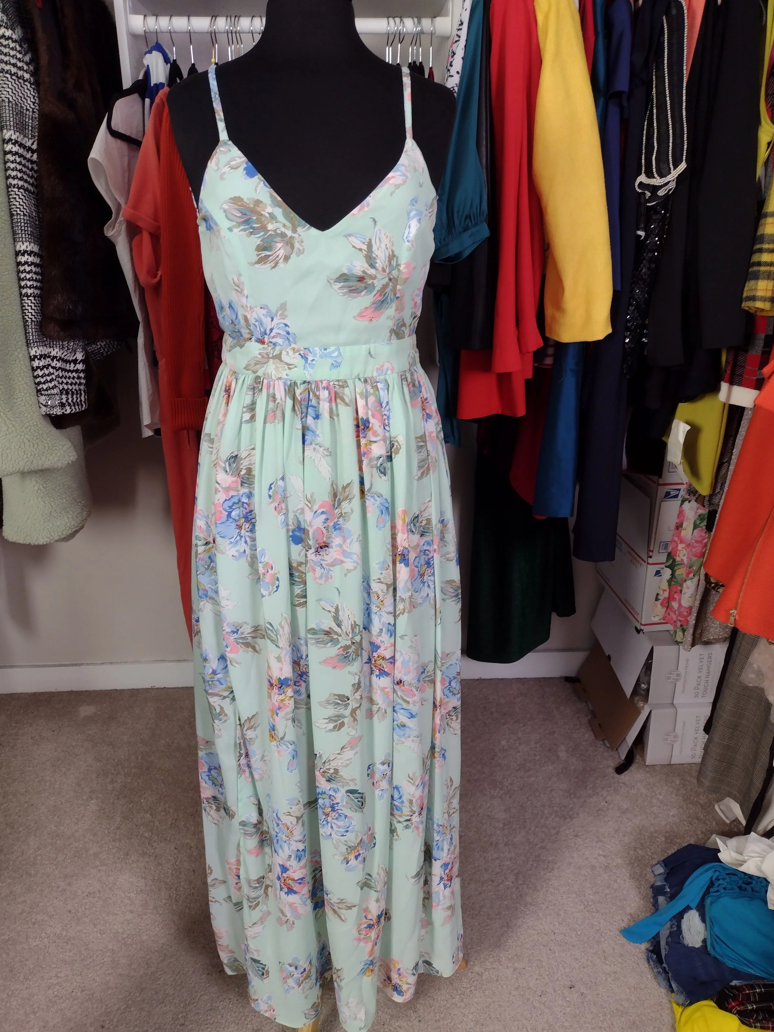 Seagreen Floral Dress Size L