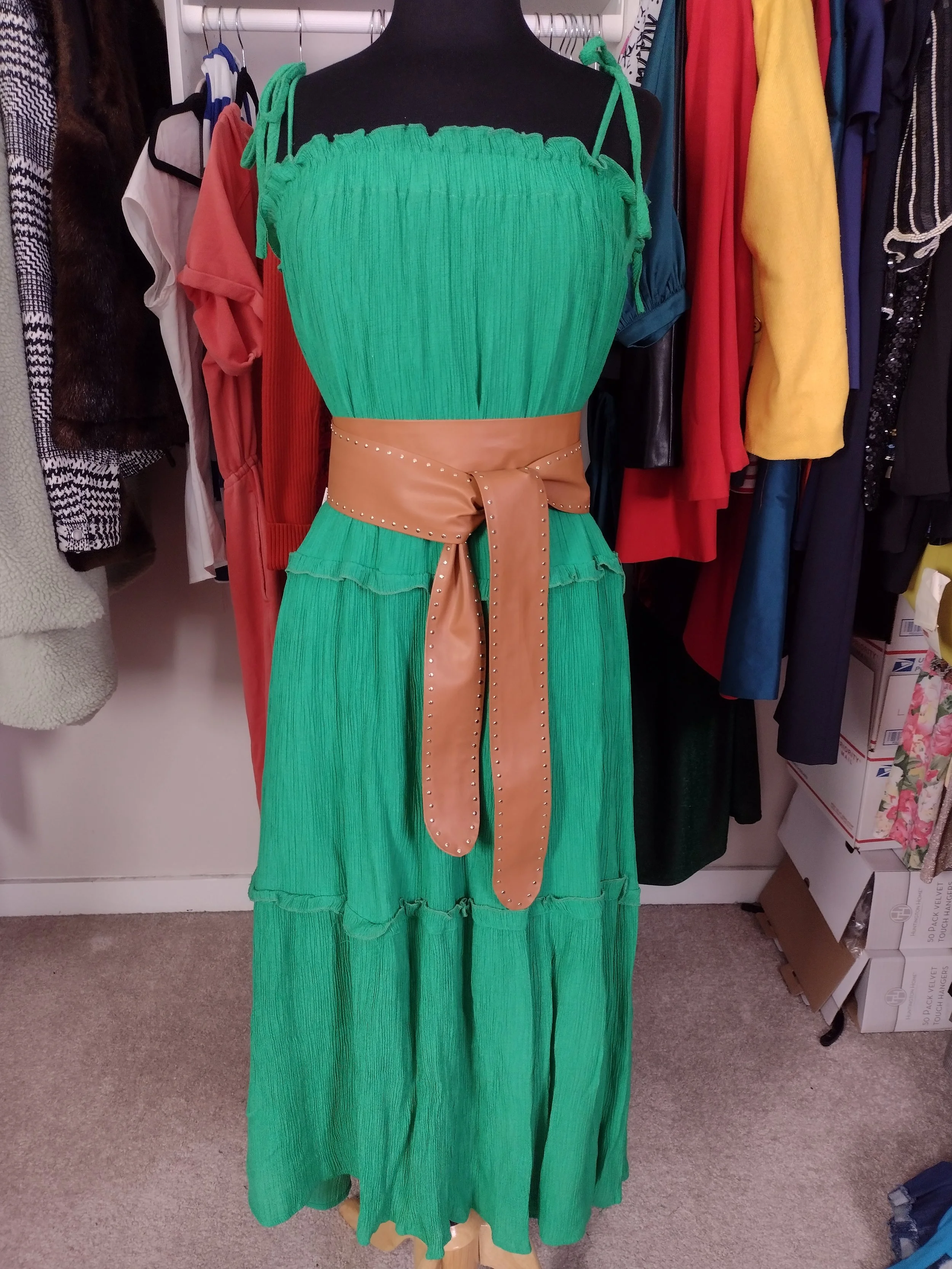 Green Strap Dress Size M