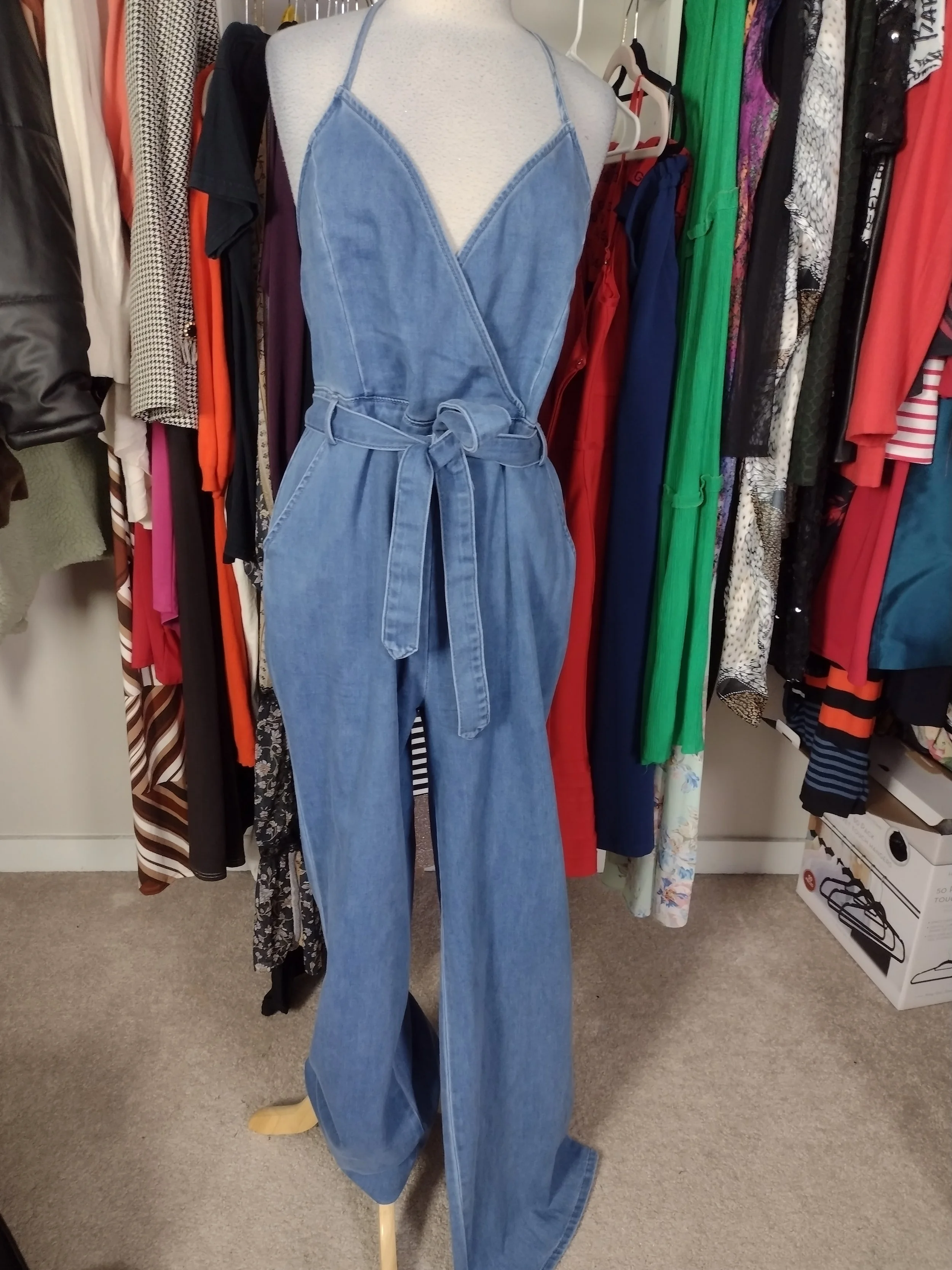 Fashion Nova Denim Jumpsuit Size XL