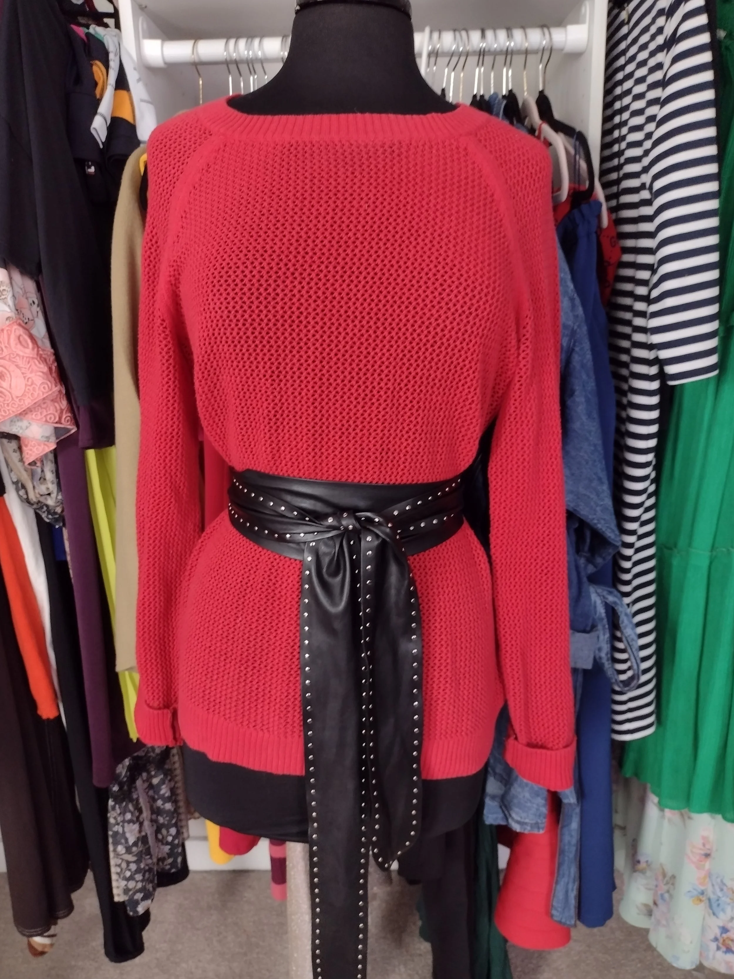 Talbots Red Net Sweater Size M