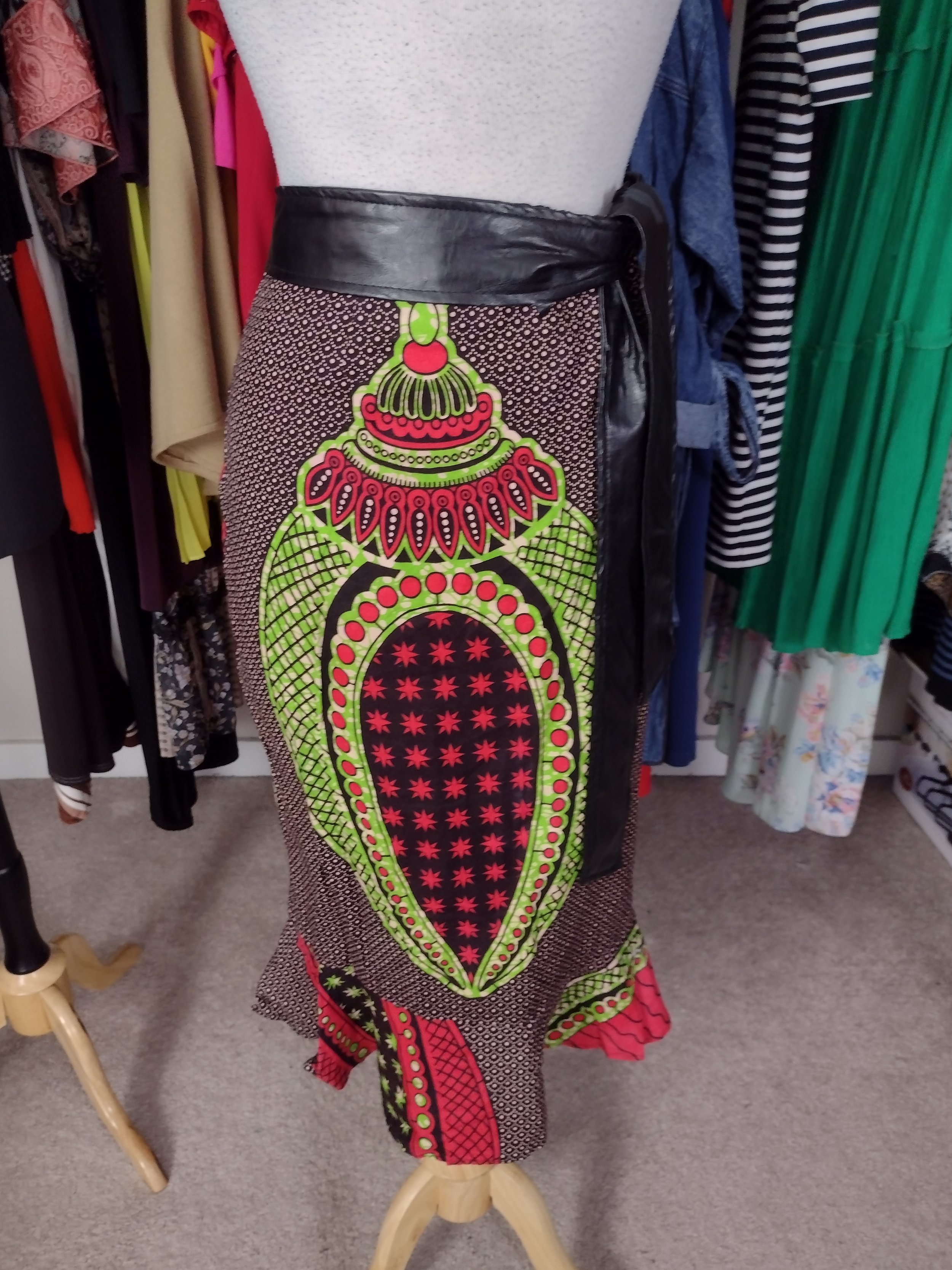 Handmade African Print Skirt Size 12/14