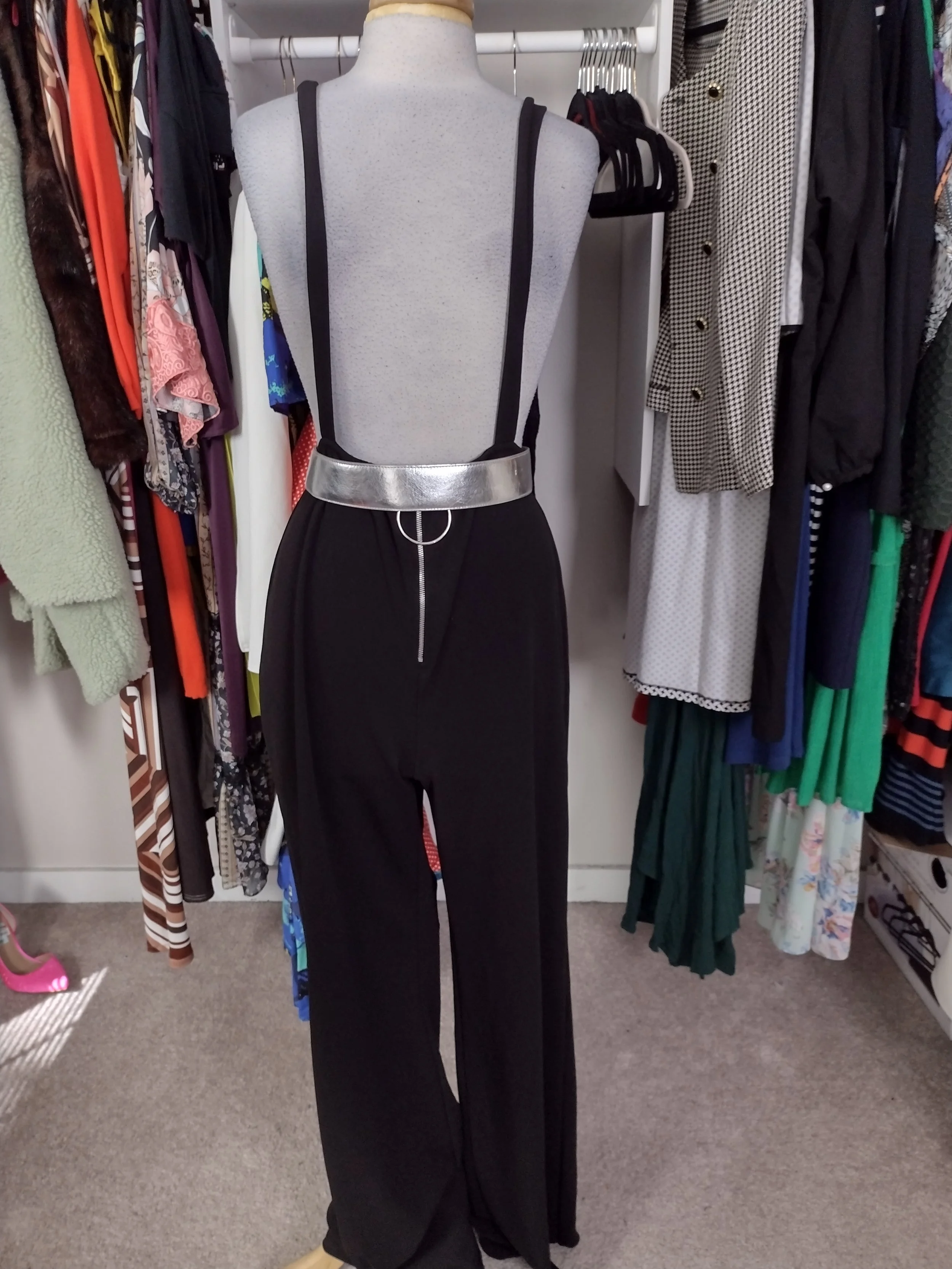 Fashion Nova Black Suspender pants